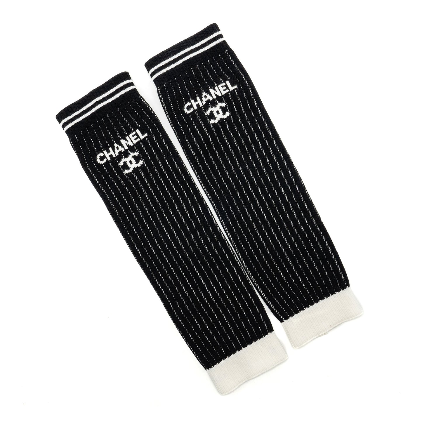 Chanel 24c CC Logo Gaiters Leg Warmers Black Handbag
