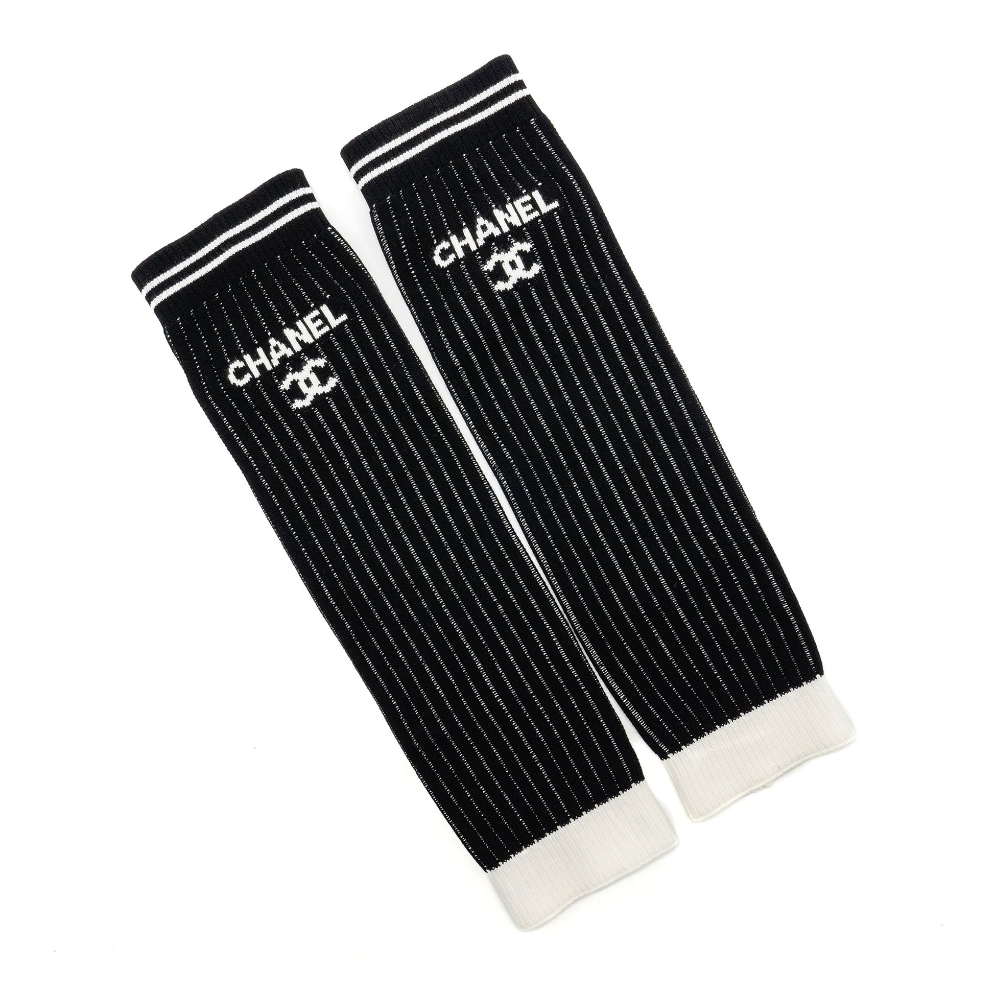 Chanel 24c CC Logo Gaiters Leg Warmers Black Handbag