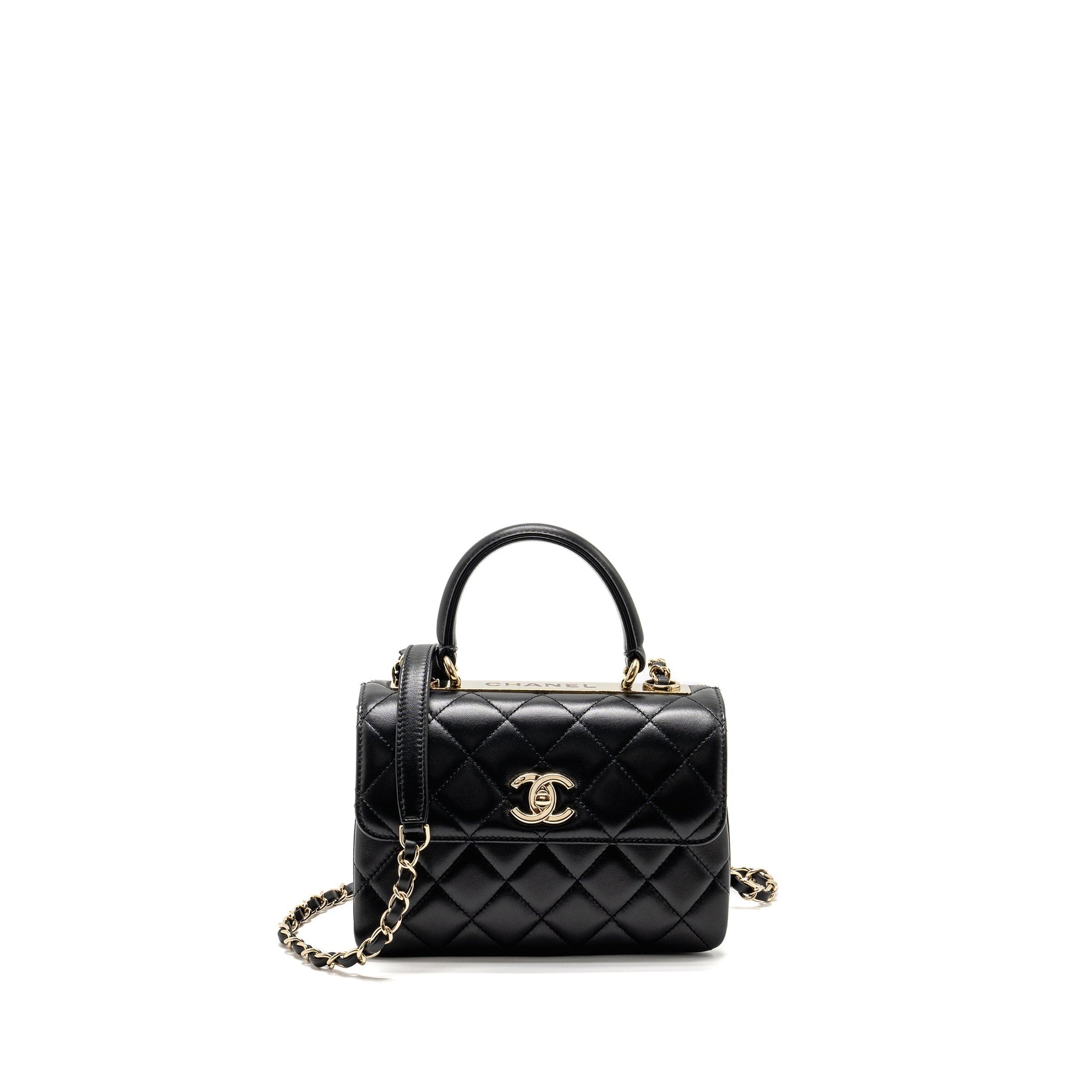 Chanel 24s Trendy CC Lambskin LGHW microchip Black Mini Bag