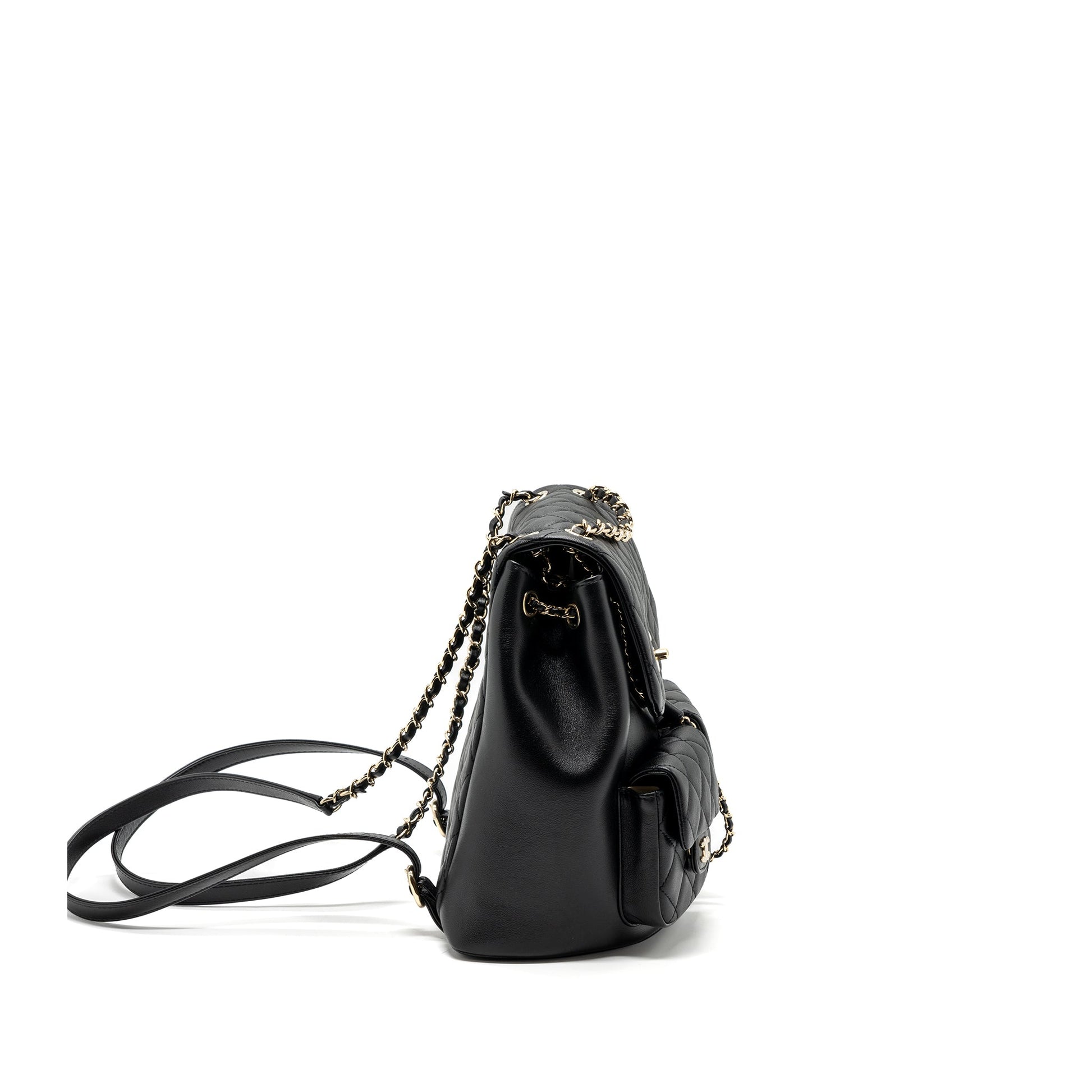 Chanel 23A Triple Pack Backpack Calfskin LGHW Black Lghw Microchip