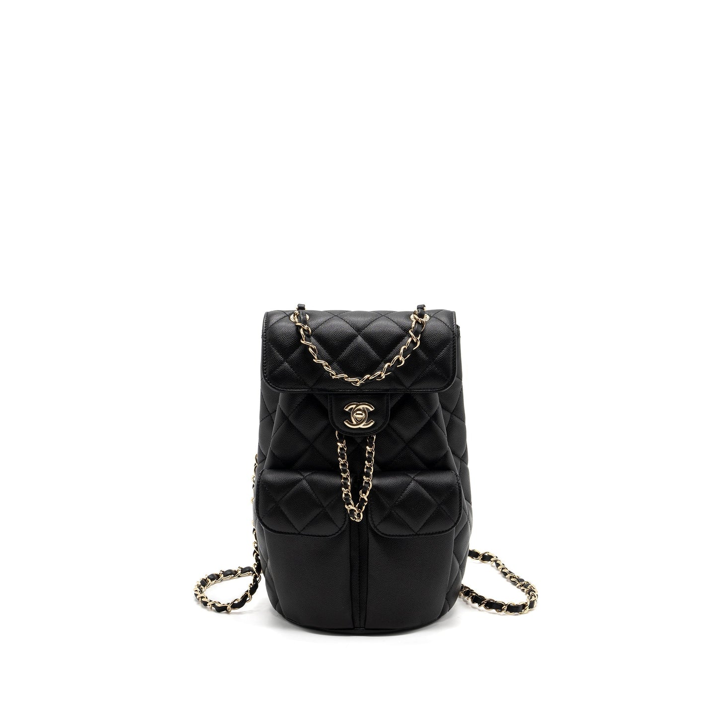 Chanel 22s backpack caviar LGHW Microchip Black