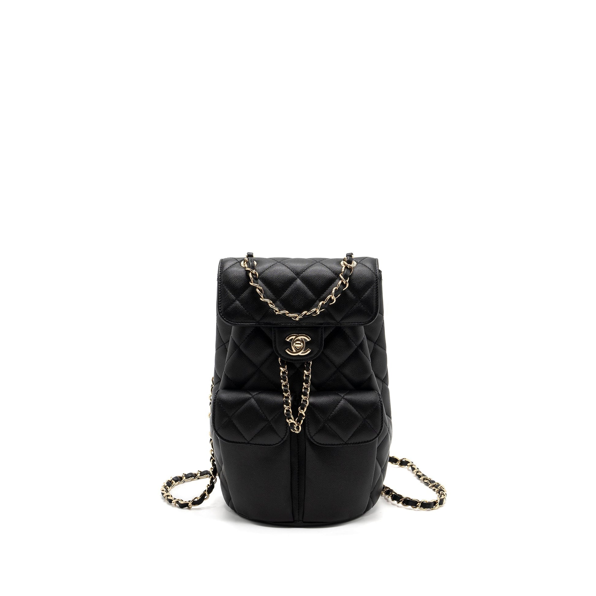 Chanel 22s backpack caviar LGHW Microchip Black
