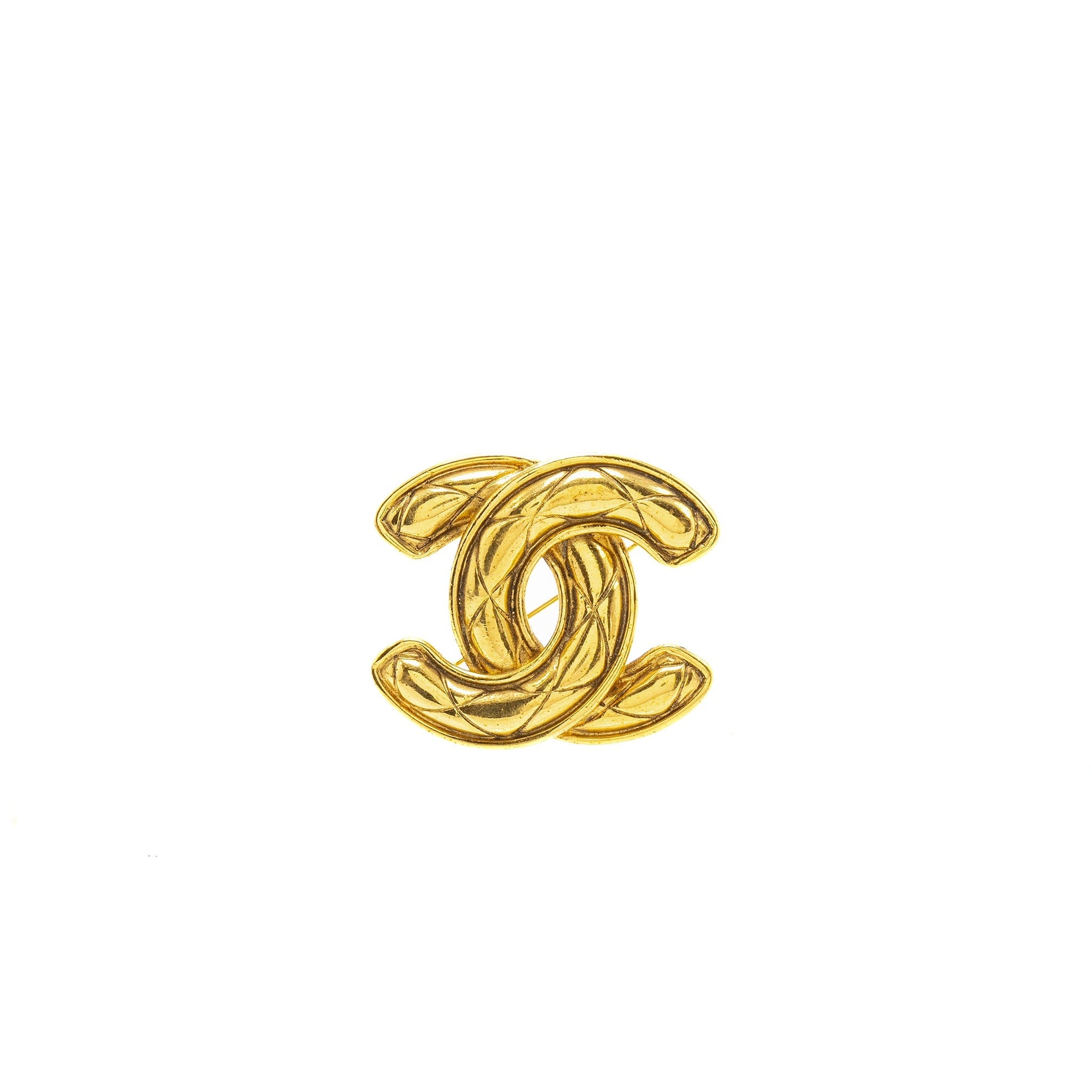 Chanel quilted CC logo Brooch model TOne Gold Handbag
