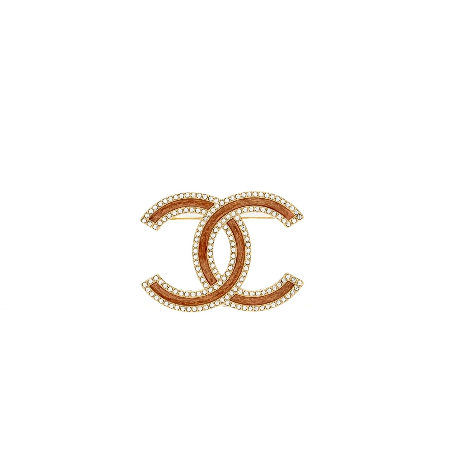 Chanel 21S CC Logo Brooch Crystal GHW Pink Handbag
