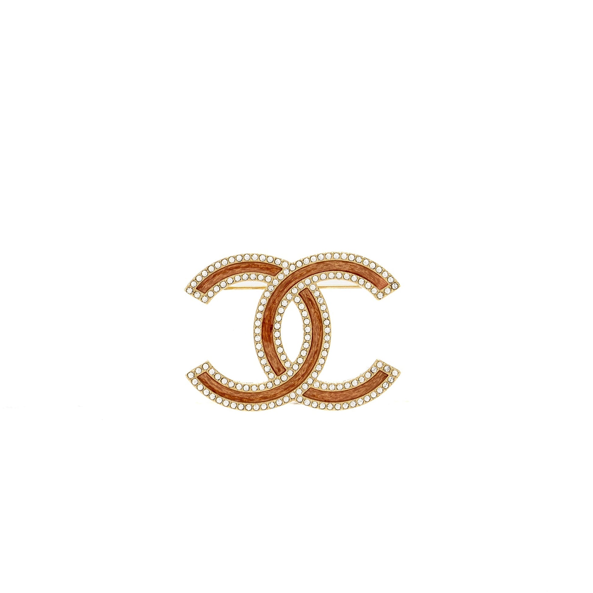Chanel 21S CC Logo Brooch Crystal GHW Pink Handbag