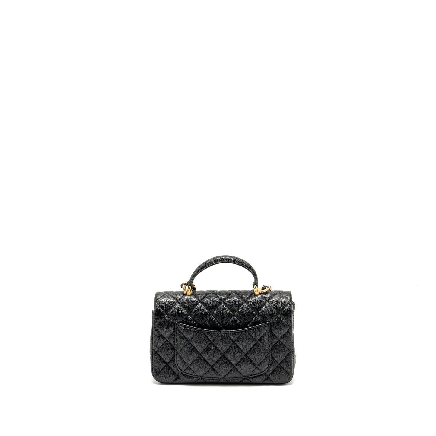 Chanel Top Handle Rectangular Flap Caviar GHW Black Shoulder Bag