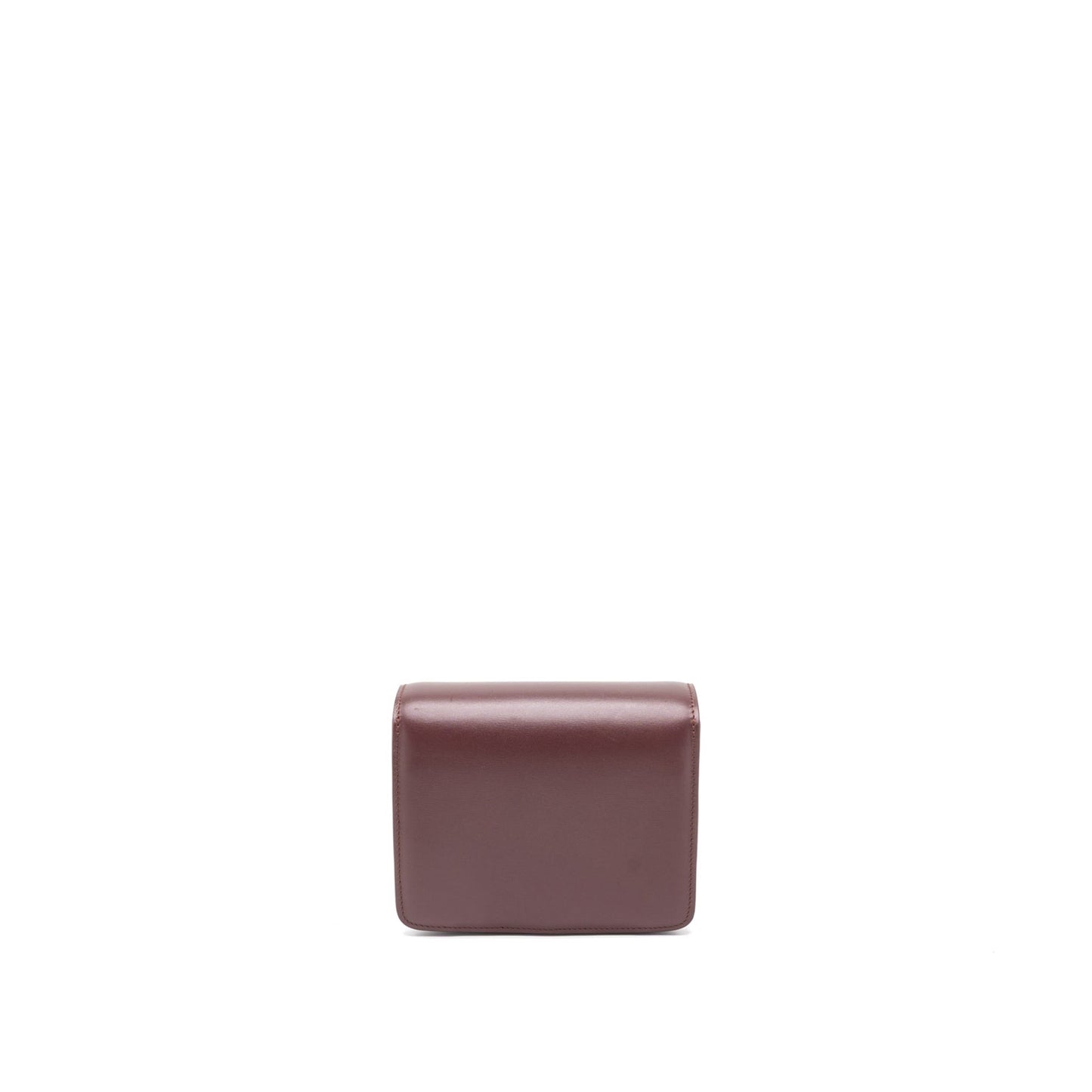 Celine Box Calfskin Burgundy Brushed Handbag Mini Travel Bag