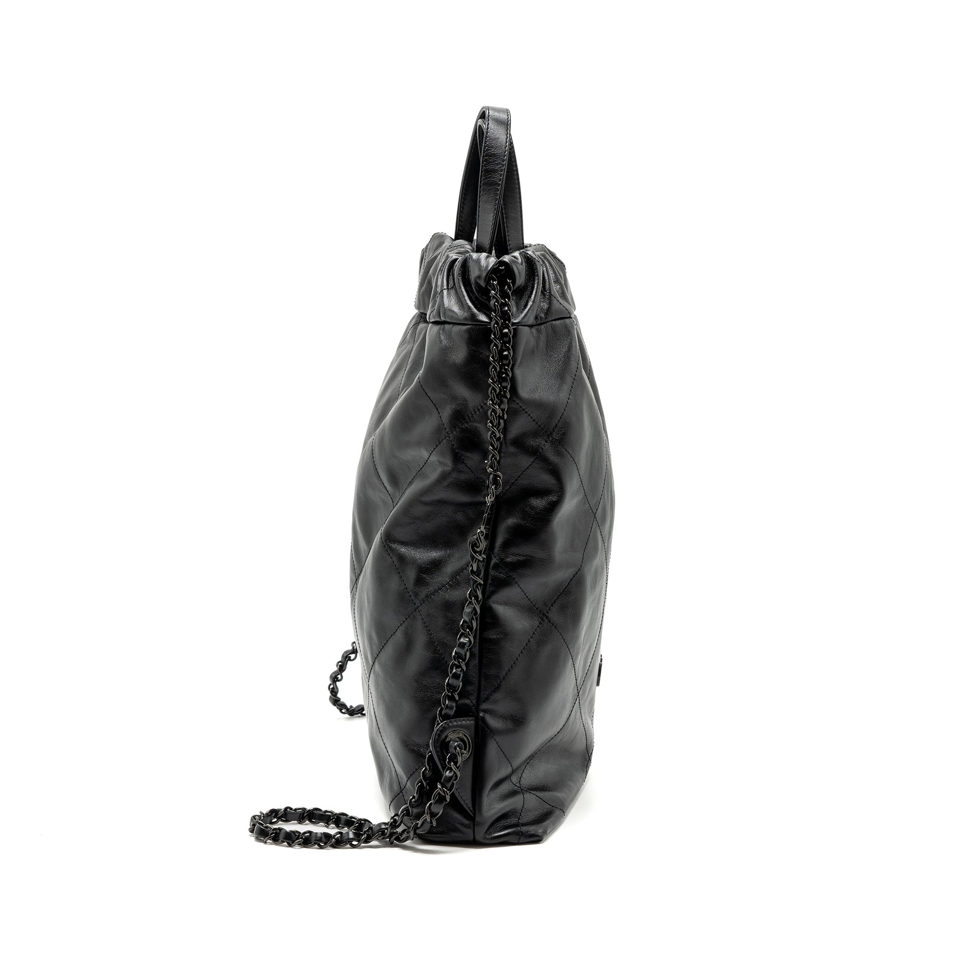 Chanel 22 backpack calfskin so hardware microchip Black