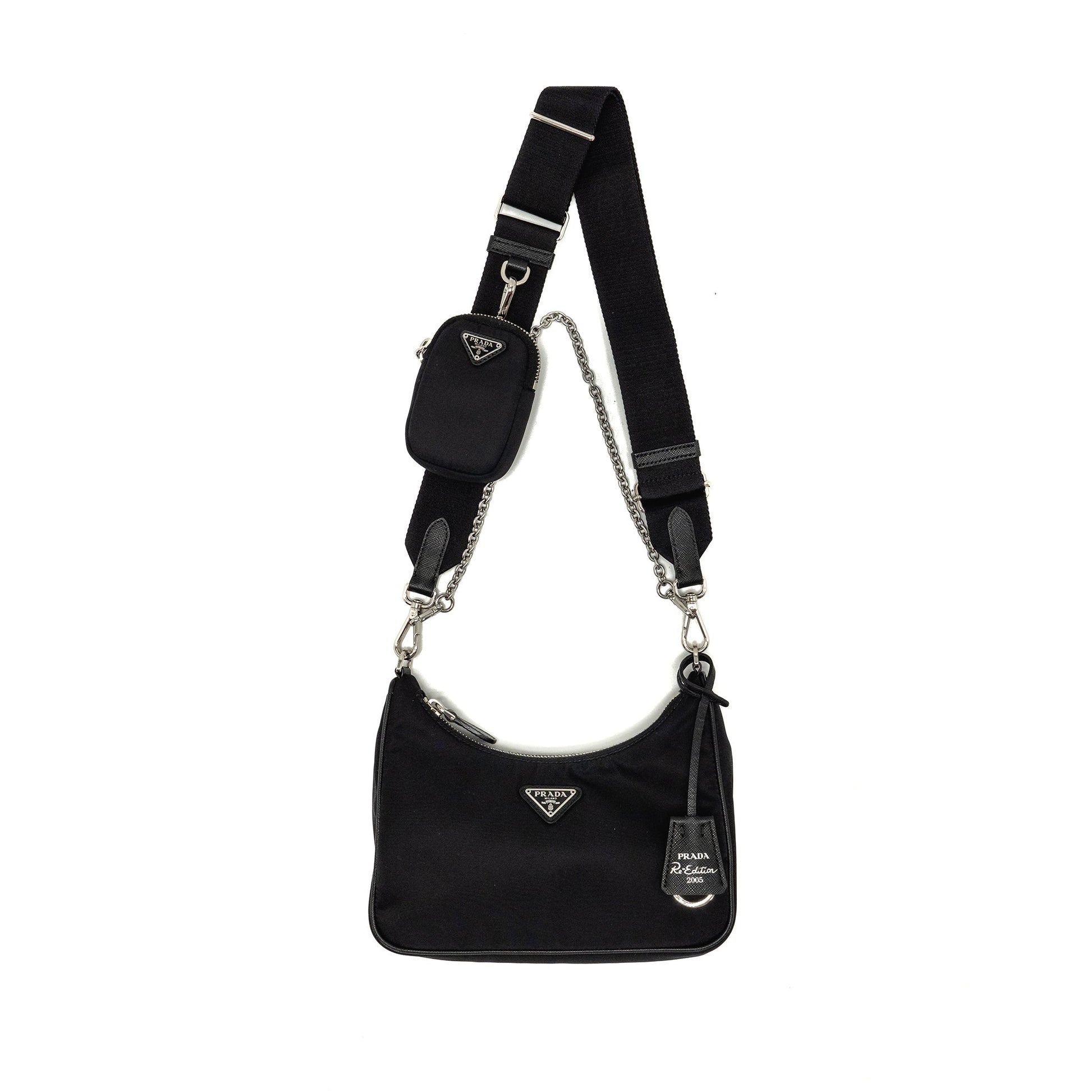 Prada Re Edition Saffiano Re Purse Handbag Nylon Black Travel Bag