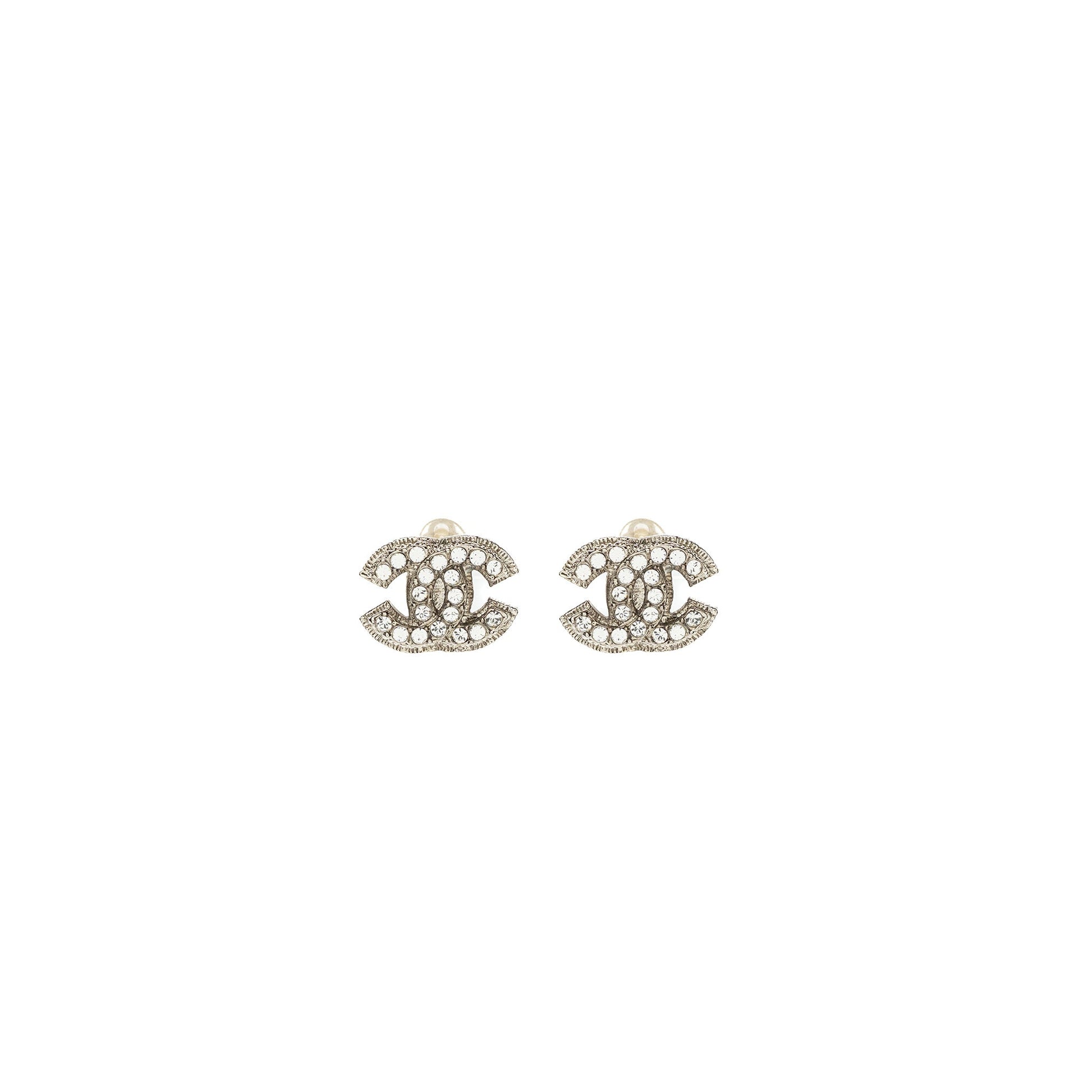 Chanel CC Logo Crystal Ear Clips SHW Handbag