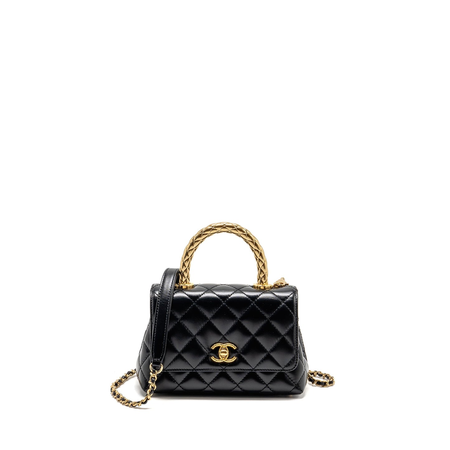 Chanel alfskin GHW Microchip Black Mini Bag