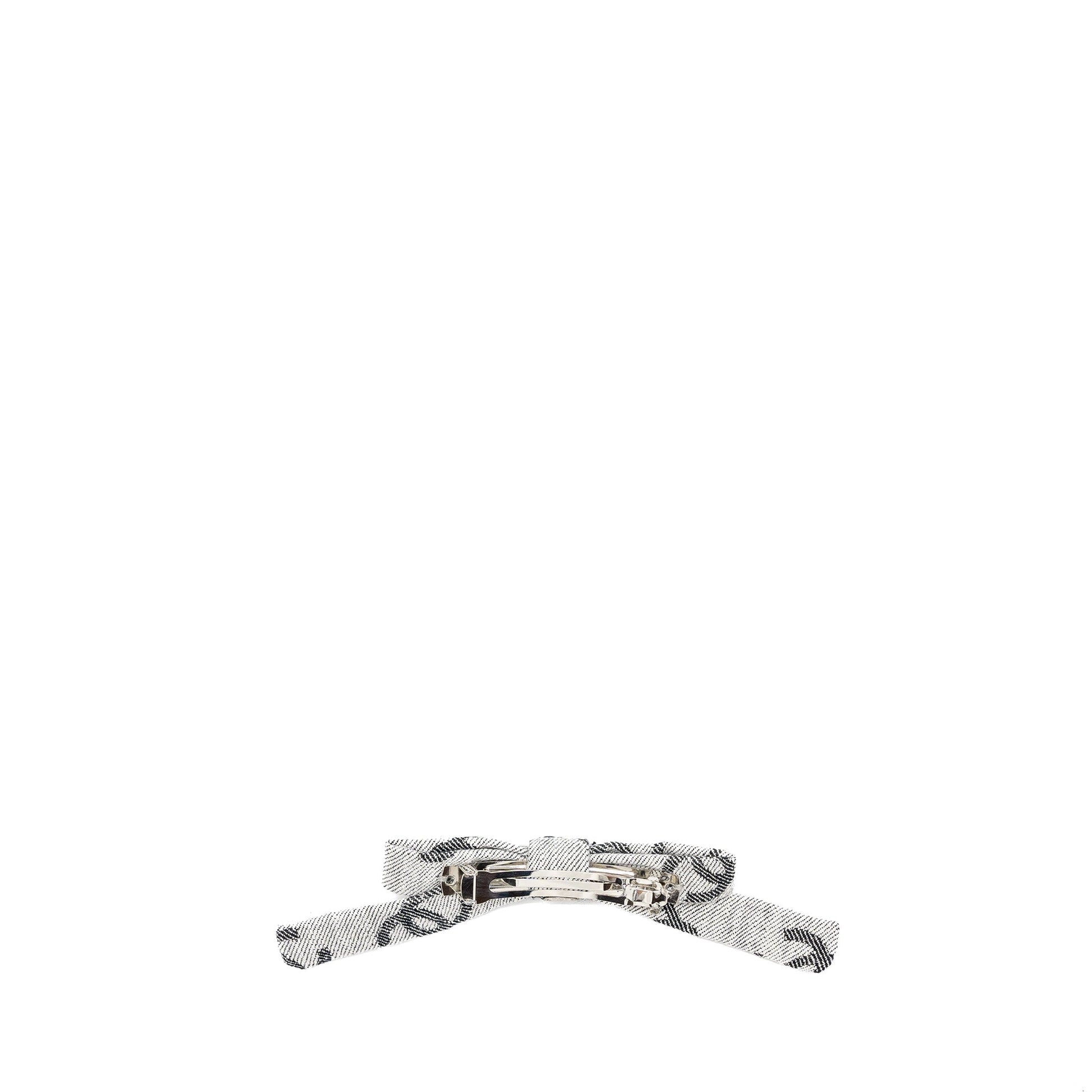Chanel bow tie hair clip Black Grey Handbag