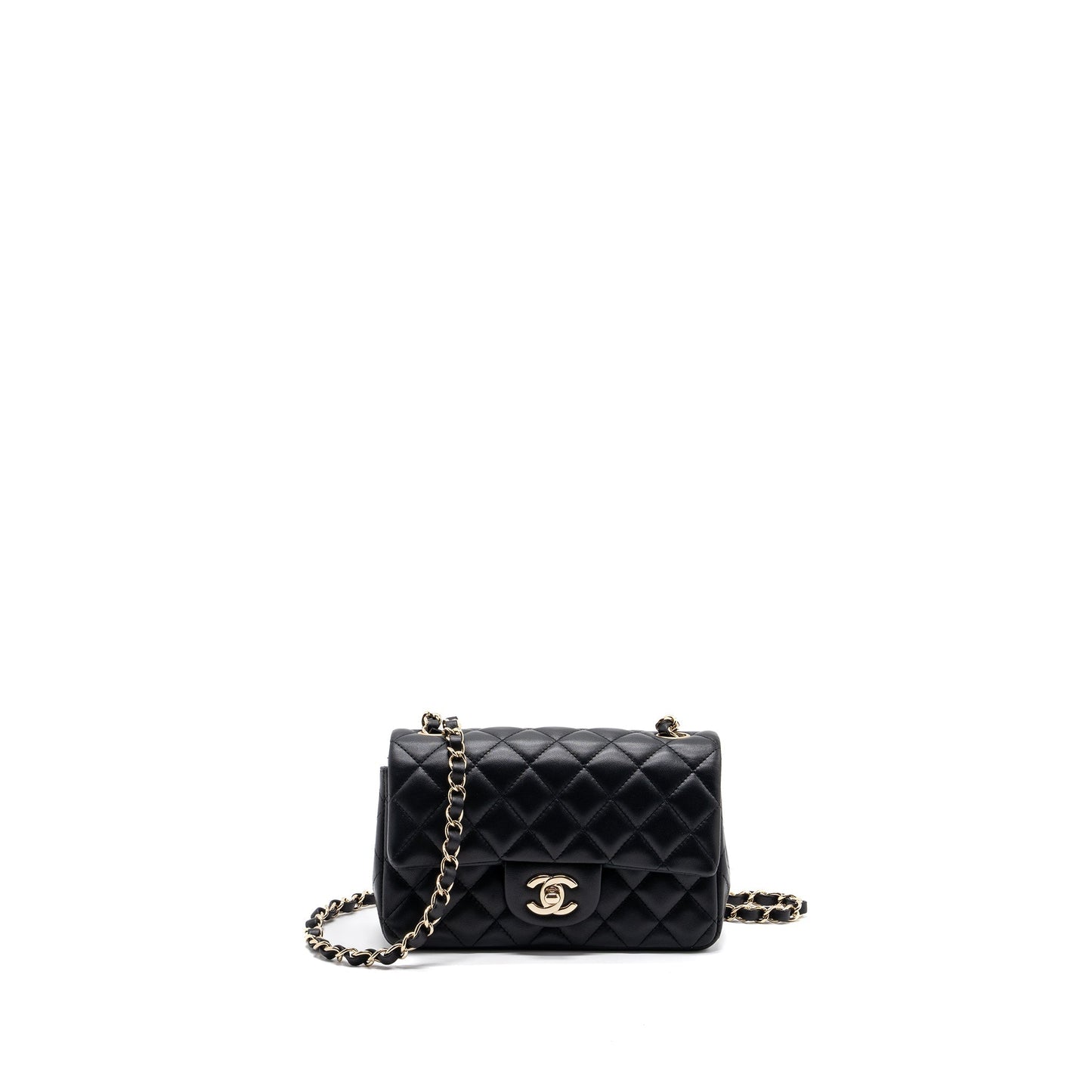 Chanel rectangular Flap Lambskin LGHW Black Shoulder Bag Lghw 3