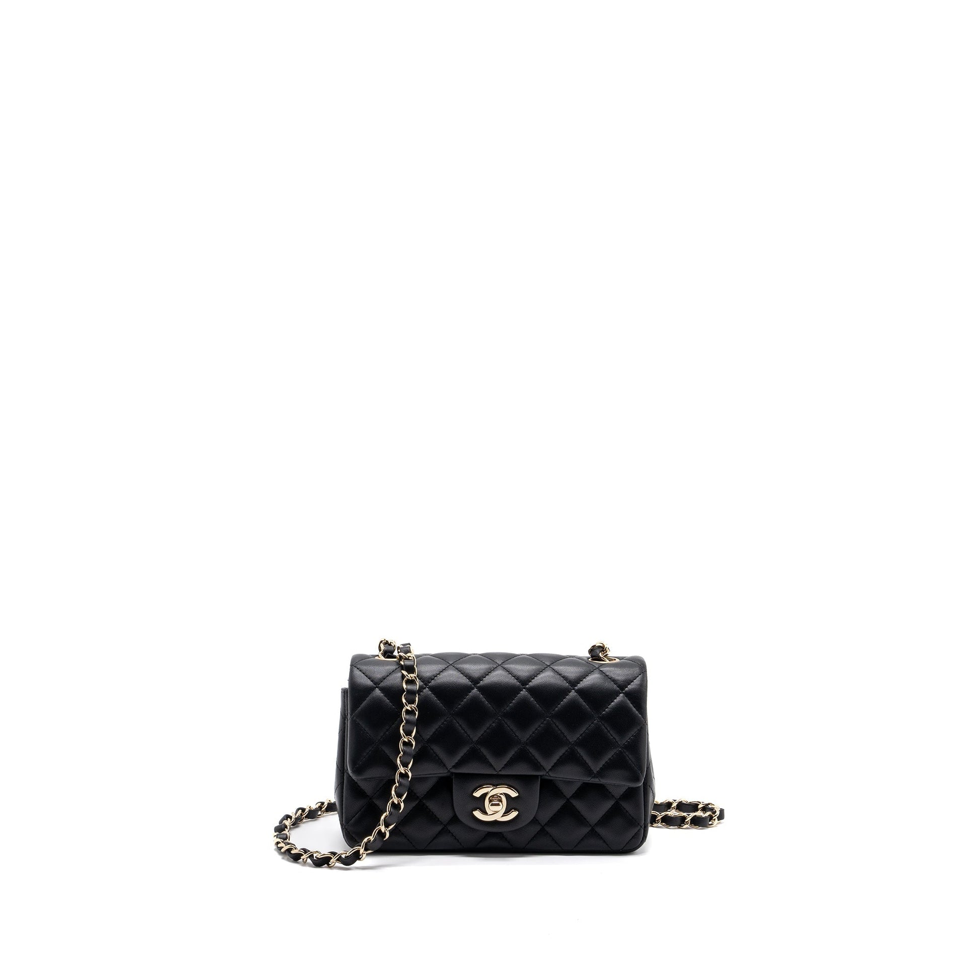 Chanel rectangular Flap Lambskin LGHW Black Shoulder Bag Lghw 3
