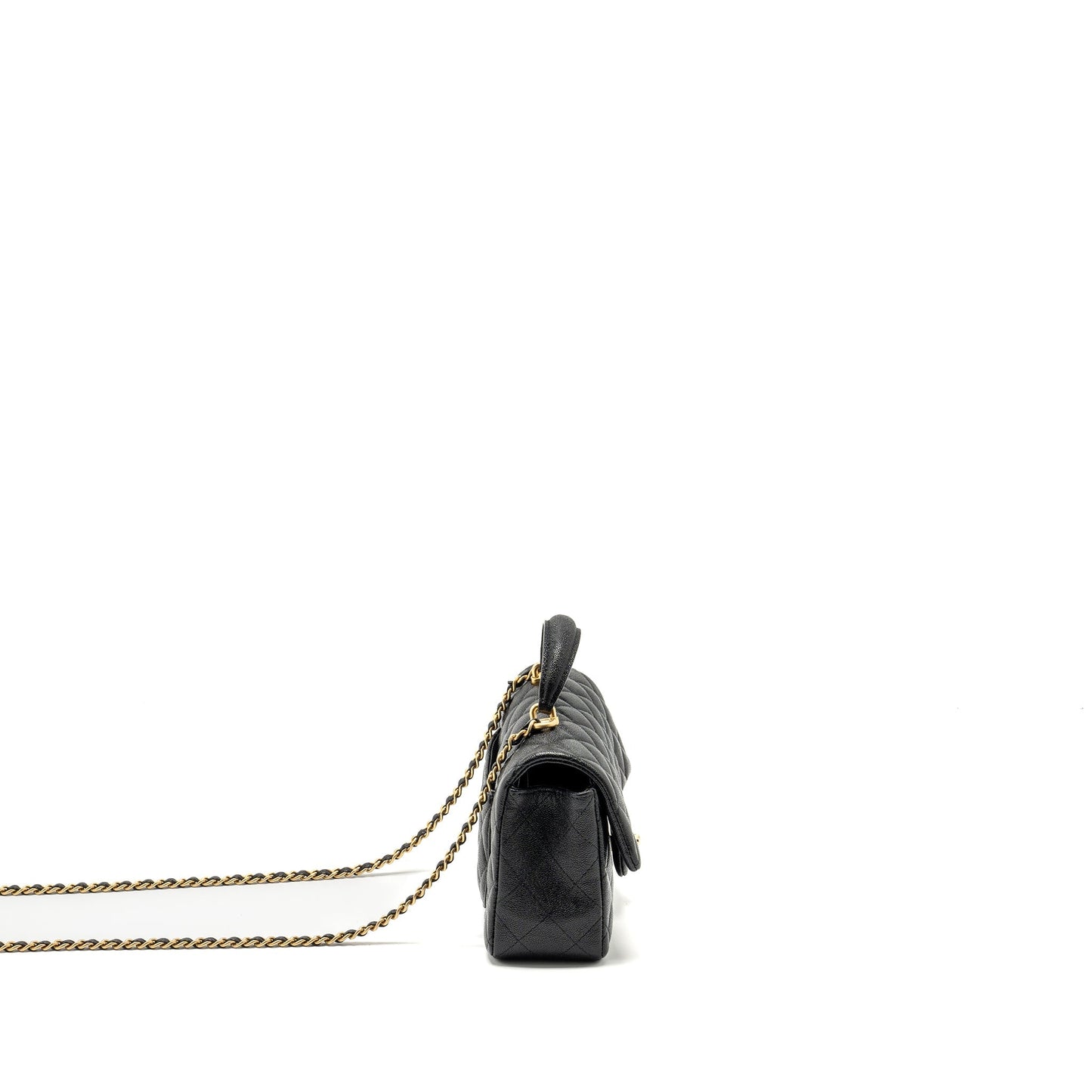Chanel Top Handle Rectangular Flap Caviar GHW Black Shoulder Bag