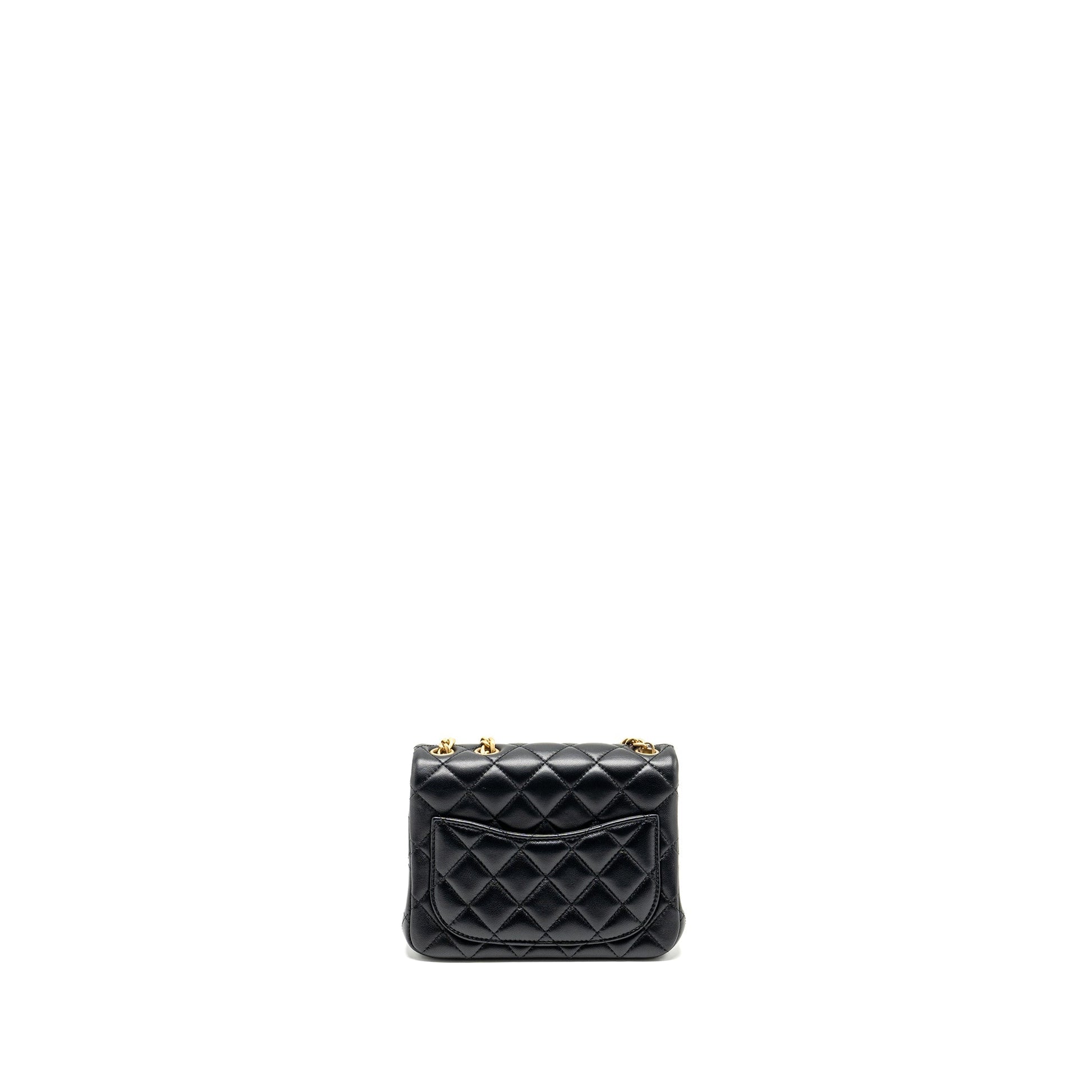 Chanel Camellia Adjustable Square Flap Lambskin GHW Black Shoulder Bag