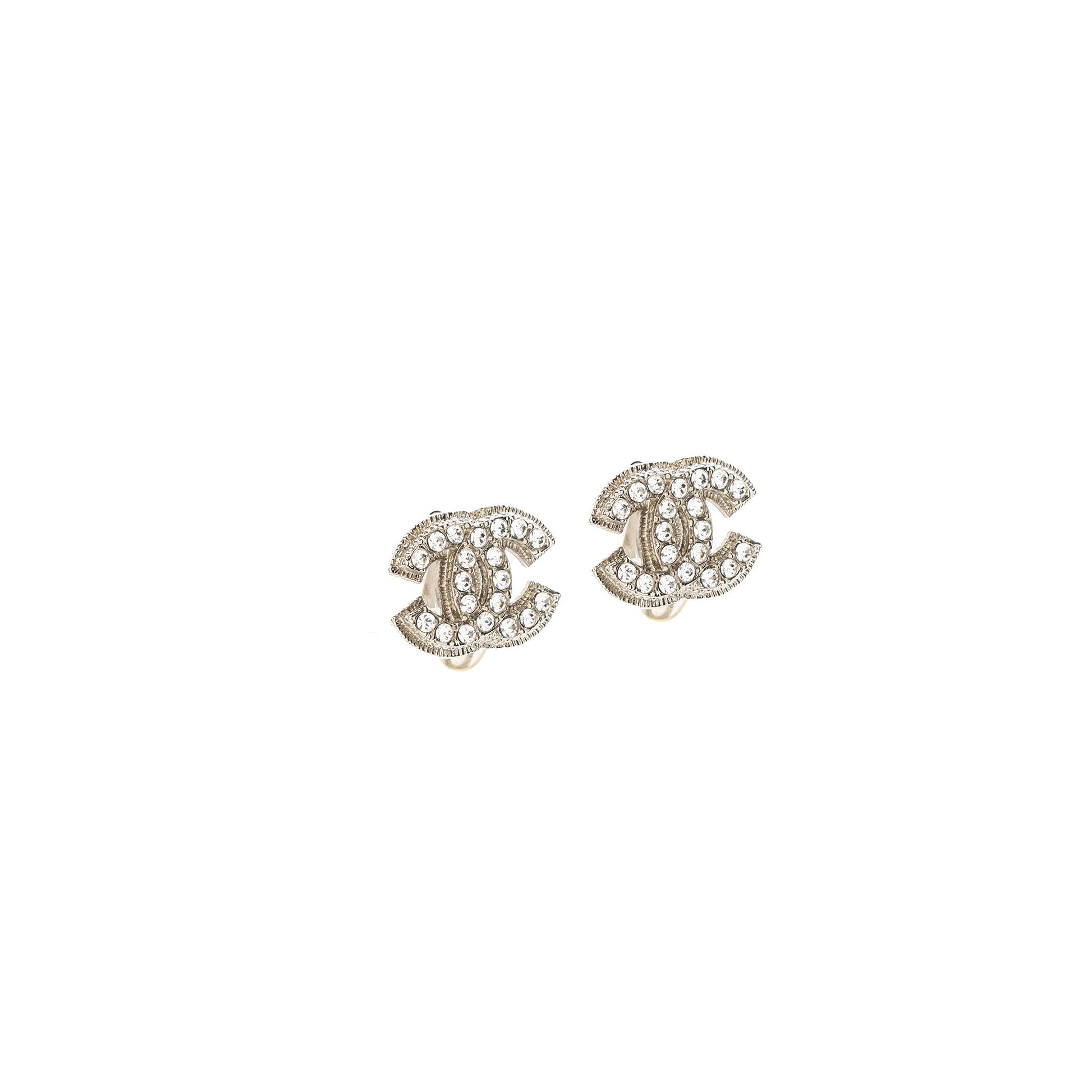 Chanel CC Logo Crystal Ear Clips SHW Handbag