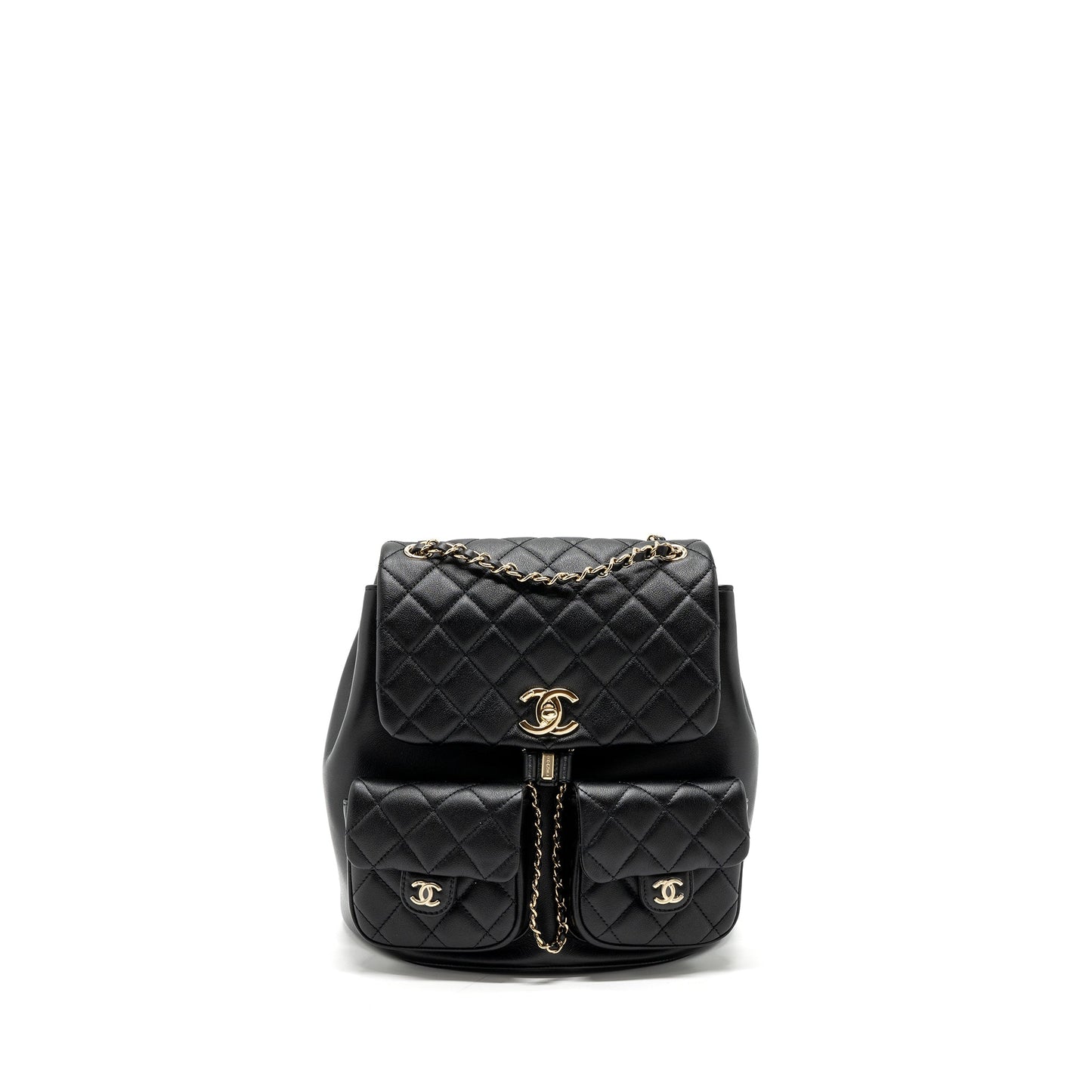 Chanel 23A Triple Pack Backpack Calfskin LGHW Black Lghw Microchip