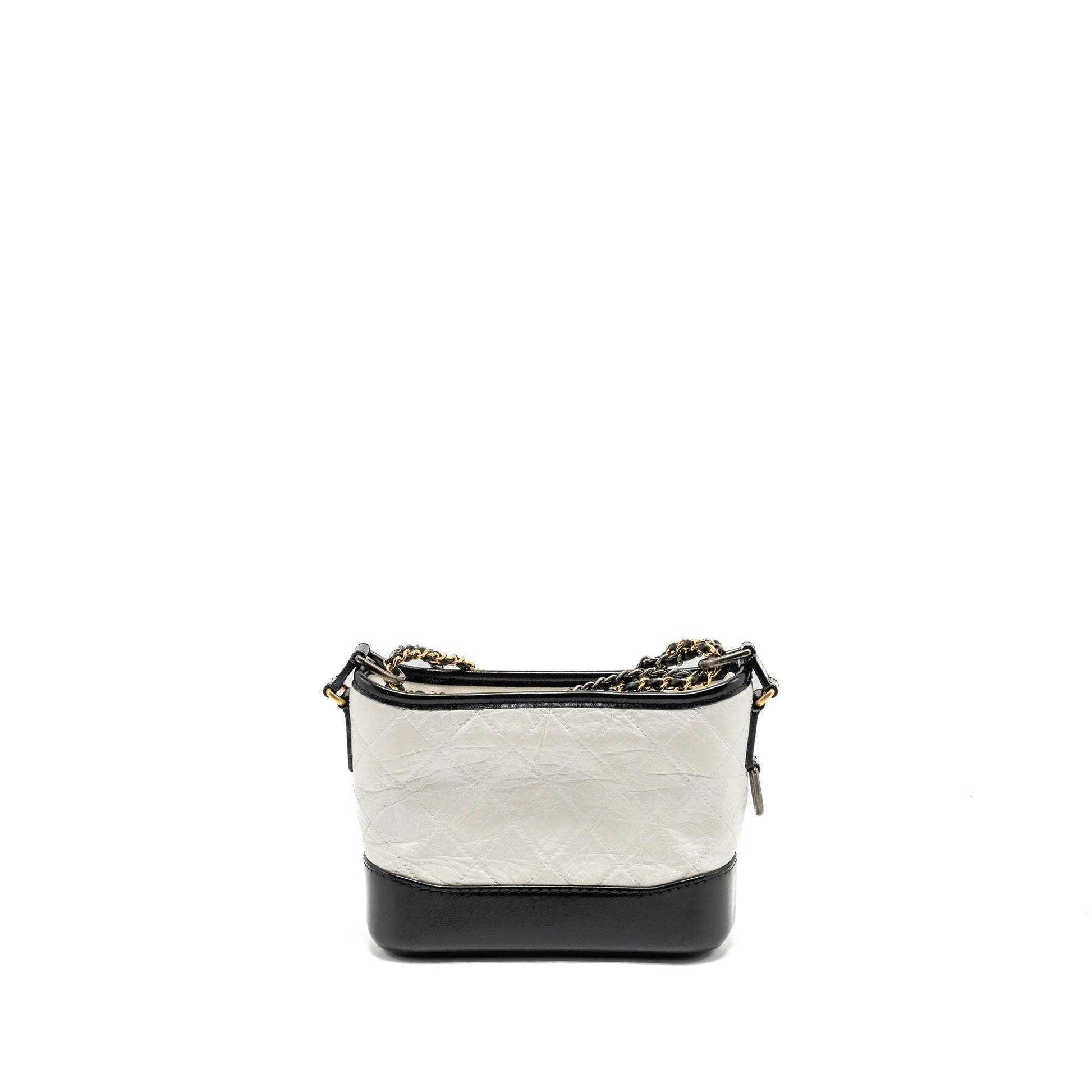 Chanel Gabrielle HOBO Aged Calfskin Hardware Multicolour Black White Small Shoulder Bag