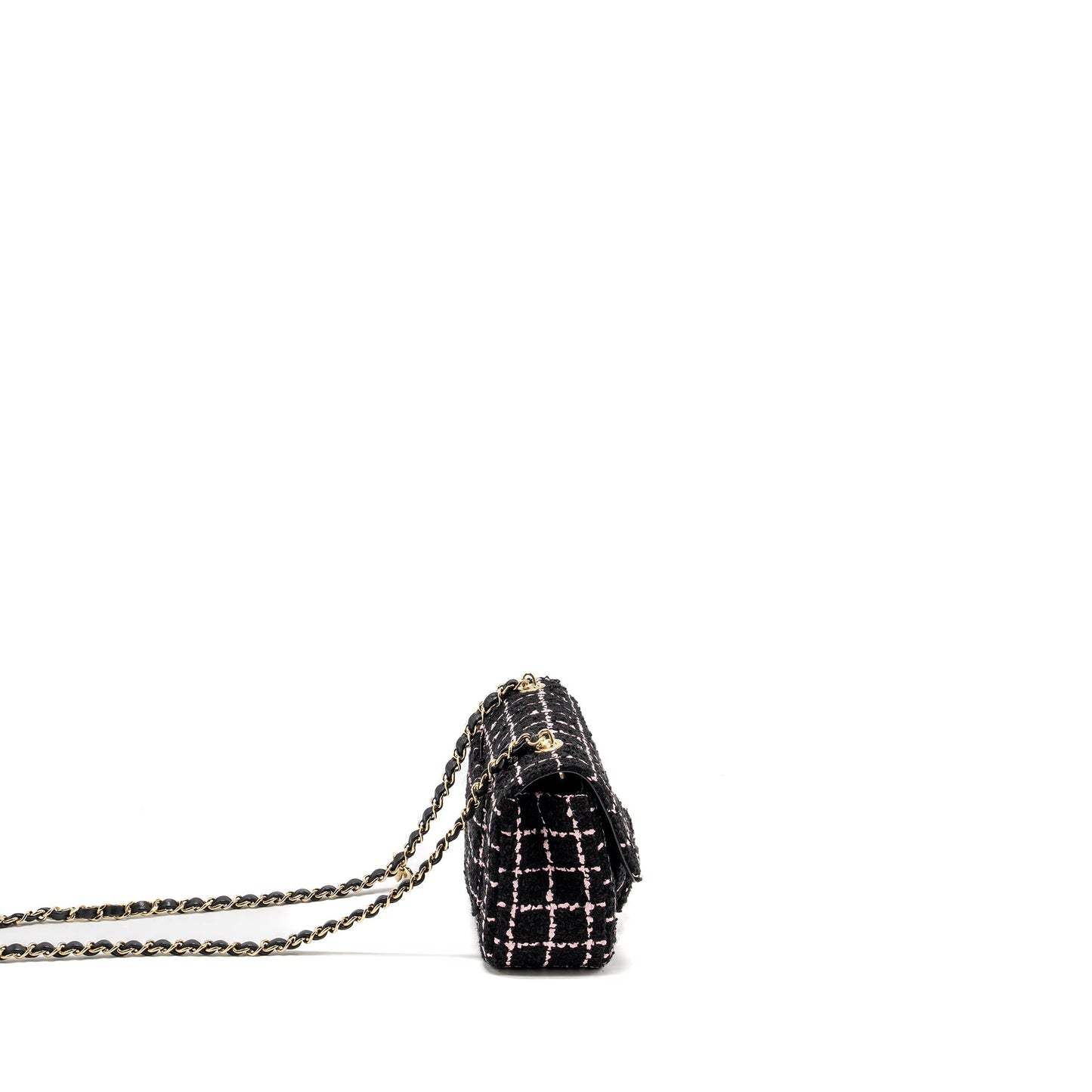 Chanel 23K Flower Bomb Rectangular Flap Tweed Multicolour Black Pink Shoulder Bag