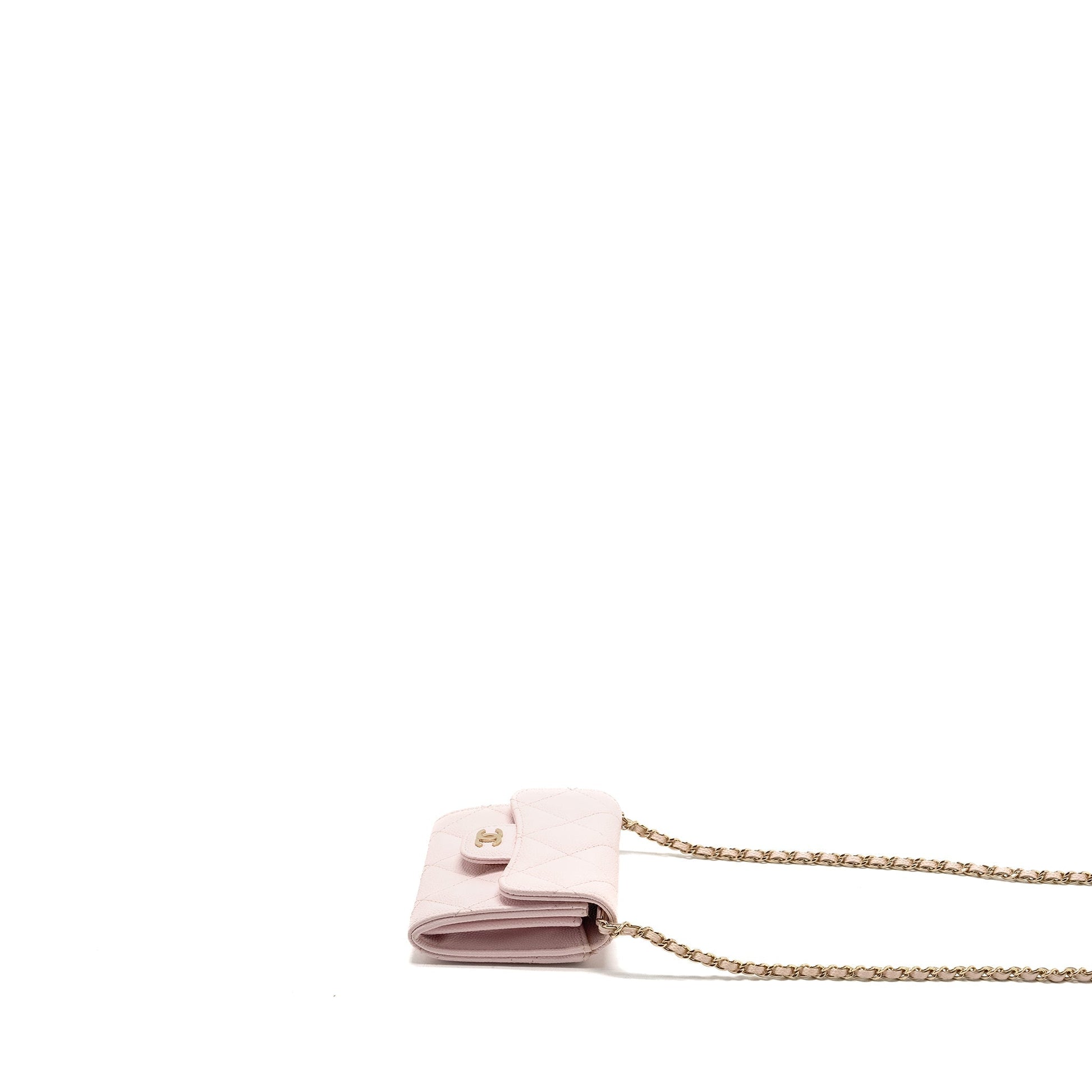 Chanel Card Holder Caviar GHW Pink Wallet Case