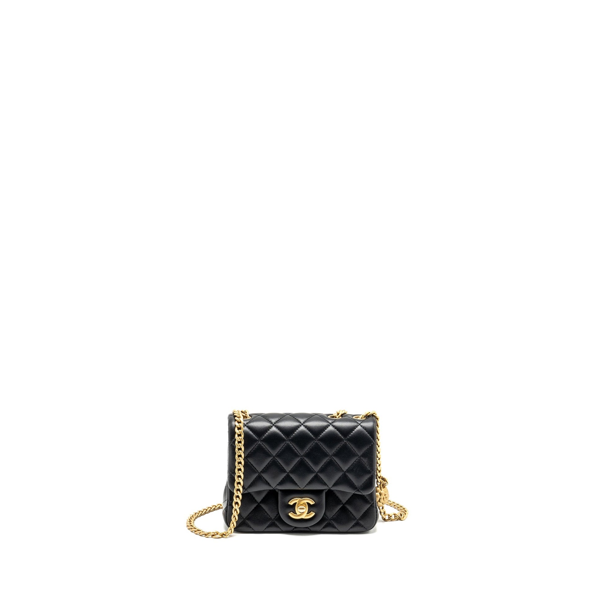 Chanel Camellia Adjustable Square Flap Lambskin GHW Black Shoulder Bag