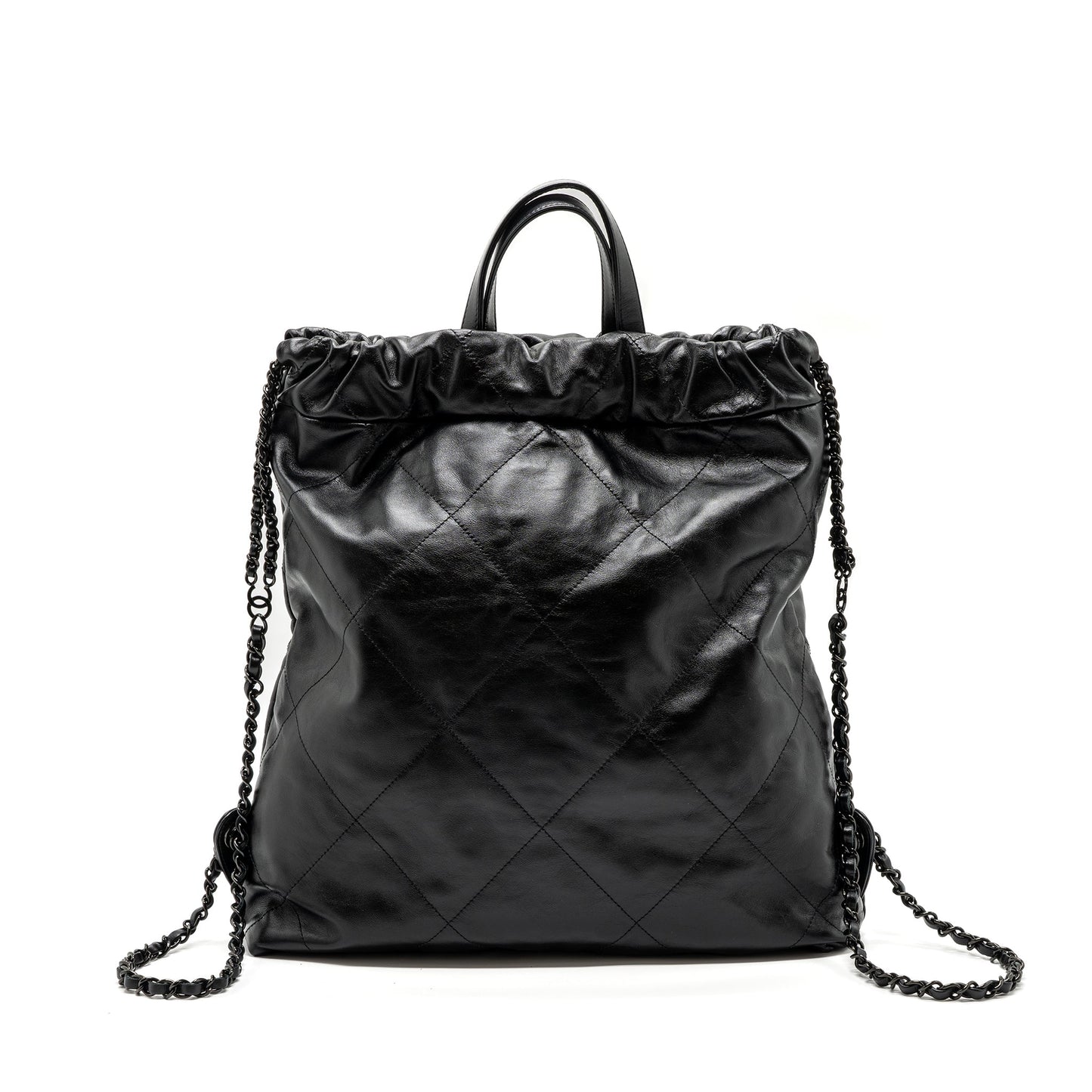 Chanel 22 backpack calfskin so hardware microchip Black