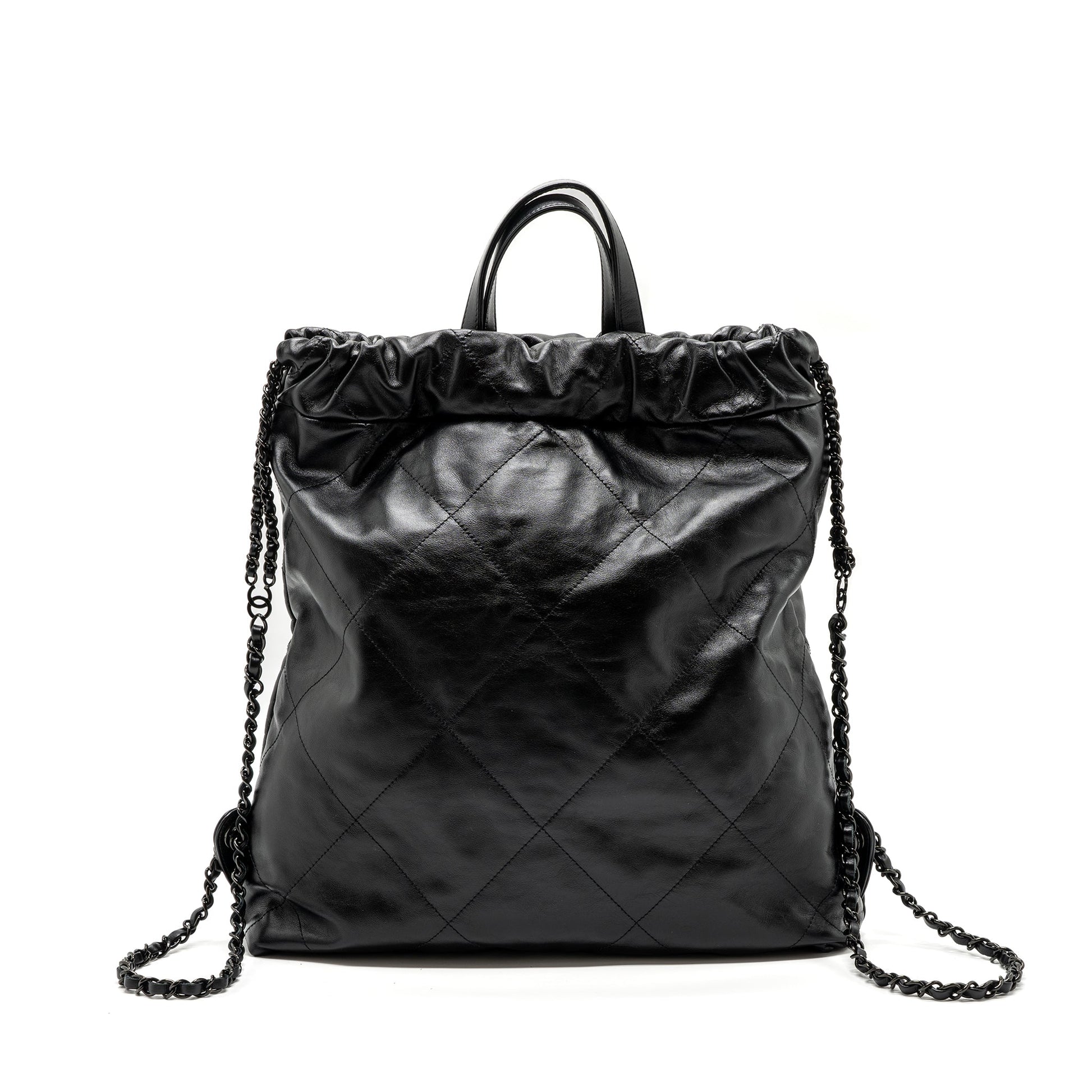 Chanel 22 backpack calfskin so hardware microchip Black