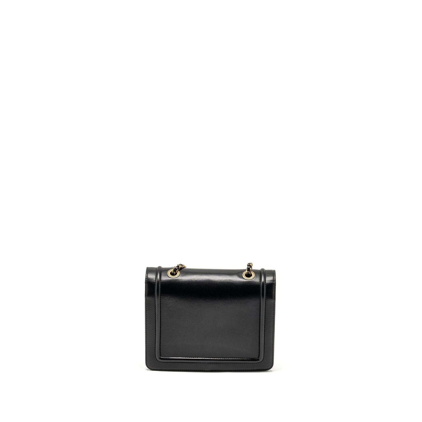 Chanel CC logo square flap lambskin SHW Black Shoulder Bag