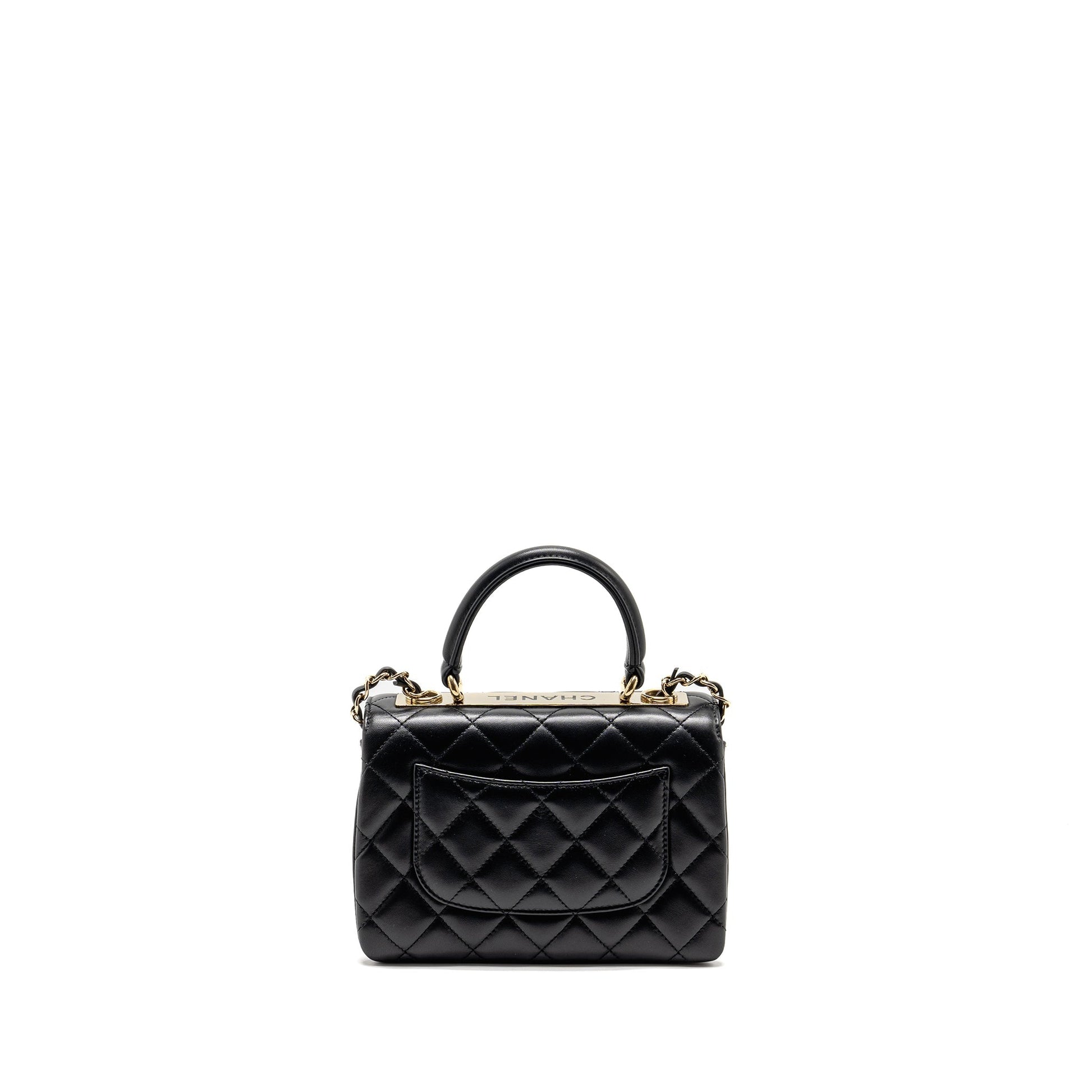 Chanel 24s Trendy CC Lambskin LGHW microchip Black Mini Bag