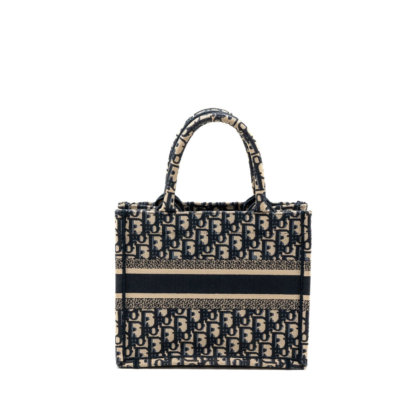 Dior Book Tote Oblique Jacquard Embroidery Handbag Blue Small Tote Bag