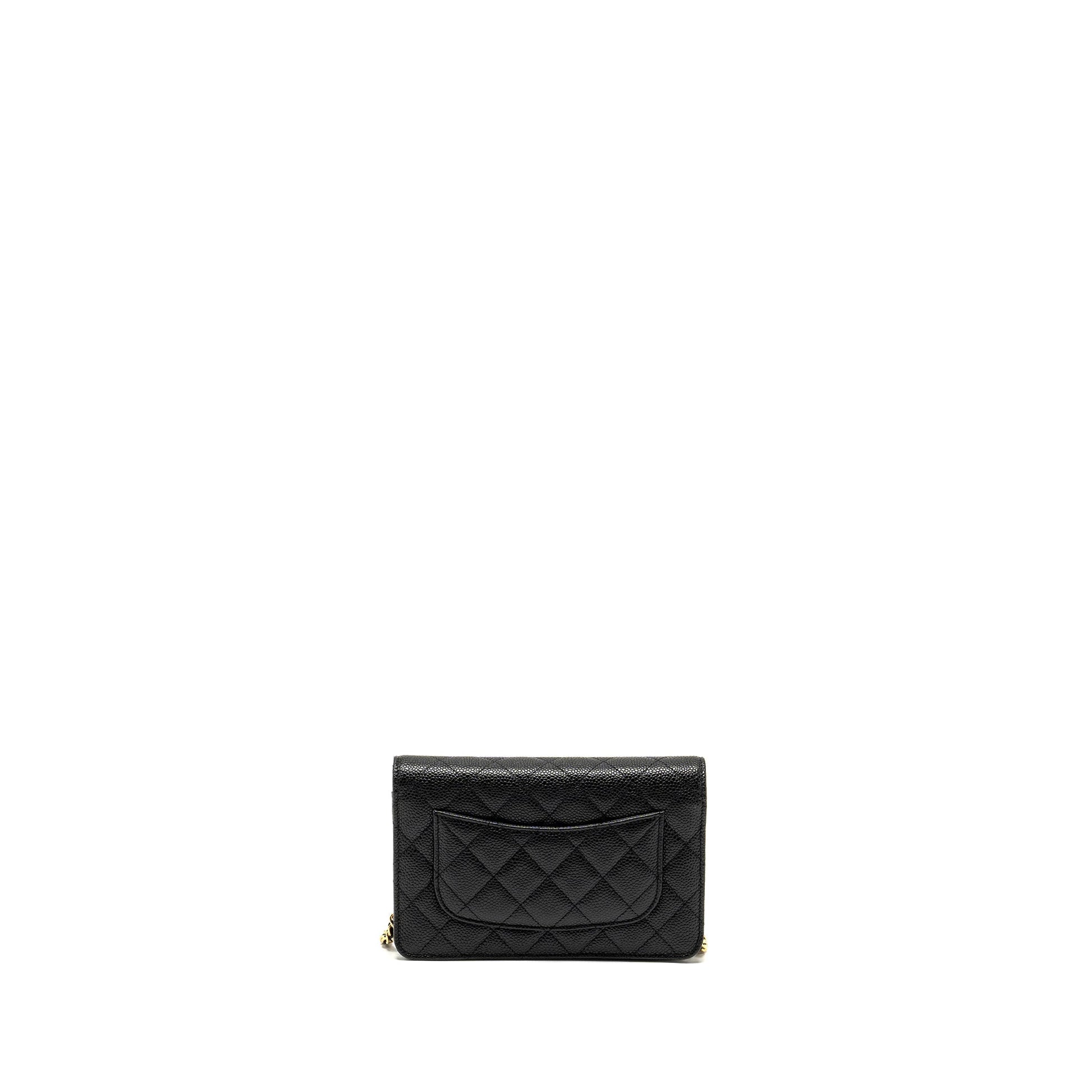 Chanel Classic on Caviar GHW Microchip Black Wallet Case Microchip 23