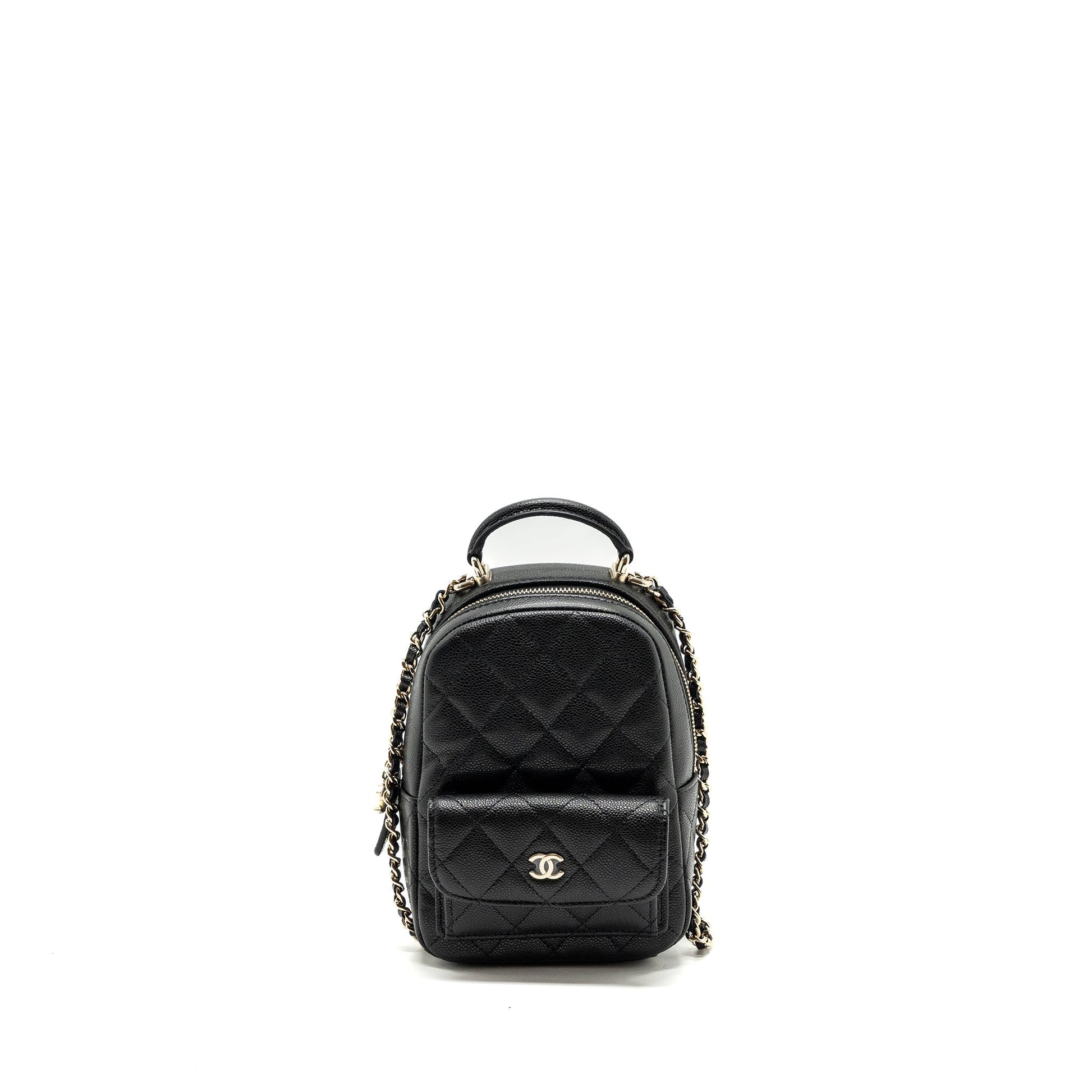 Chanel 24c Backpack Caviar LGHW Microchip Black Crossbody Bag Microchip 1