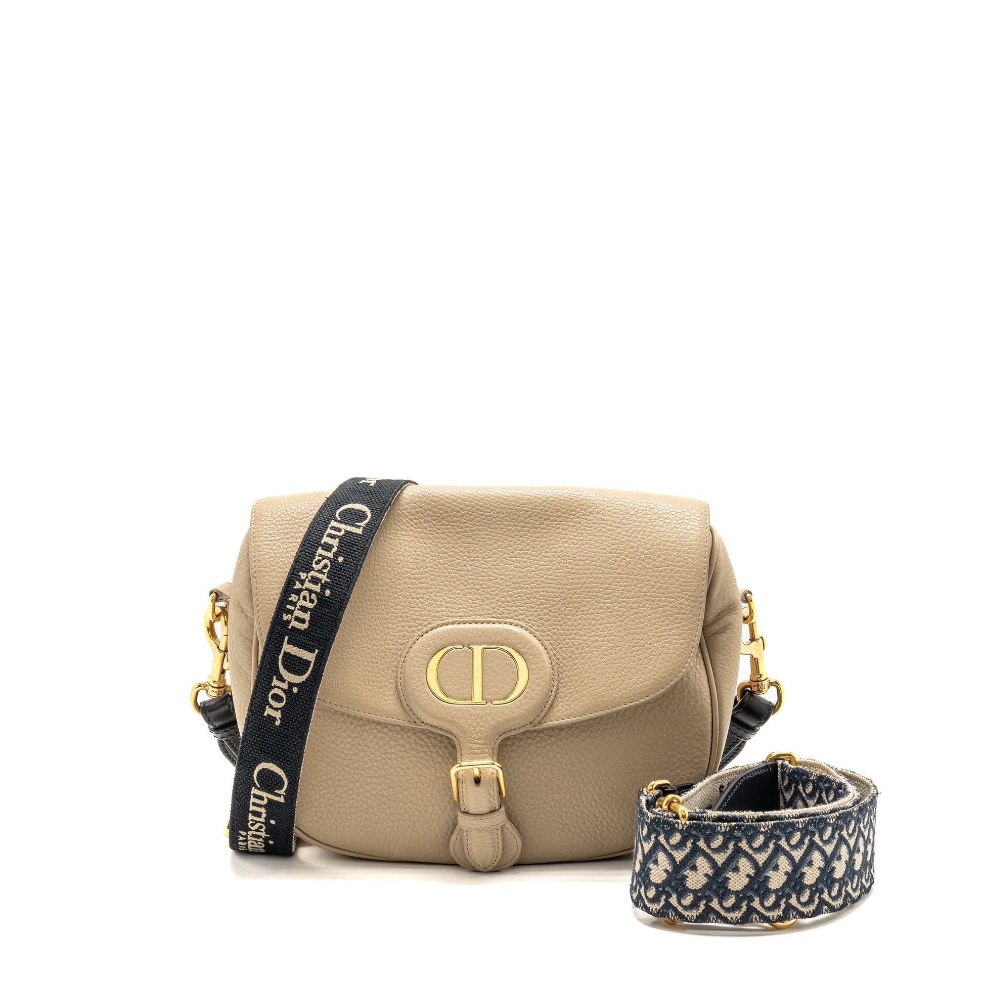 Dior Bobby Purse Grained Calfskin Handbag Beige Large Travel Bag