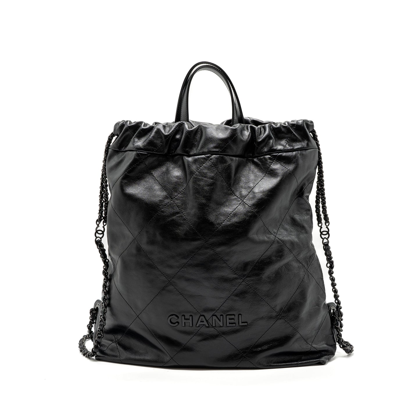 Chanel 22 backpack calfskin so hardware microchip Black