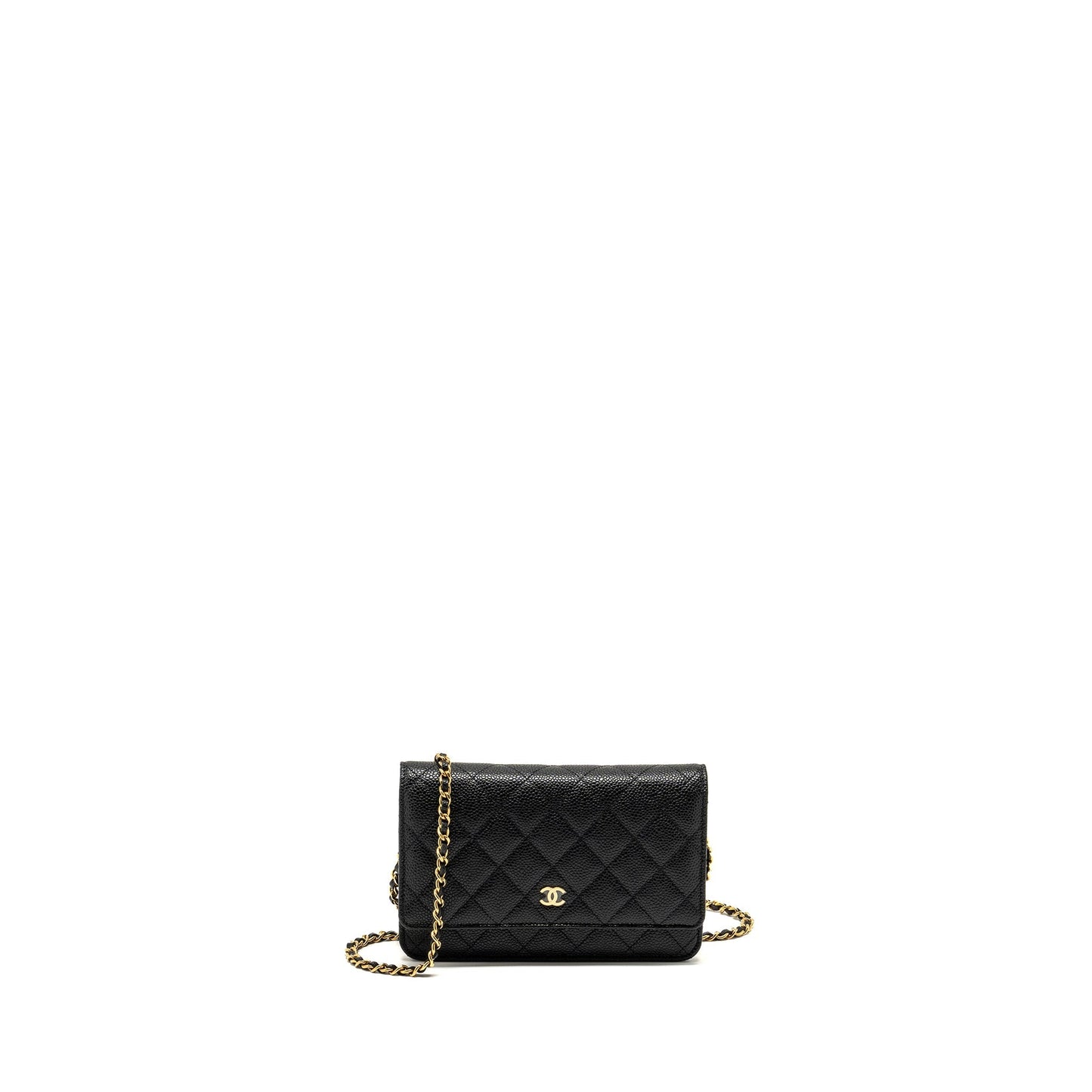 Chanel Classic on Caviar GHW Microchip Black Wallet Case Microchip 23