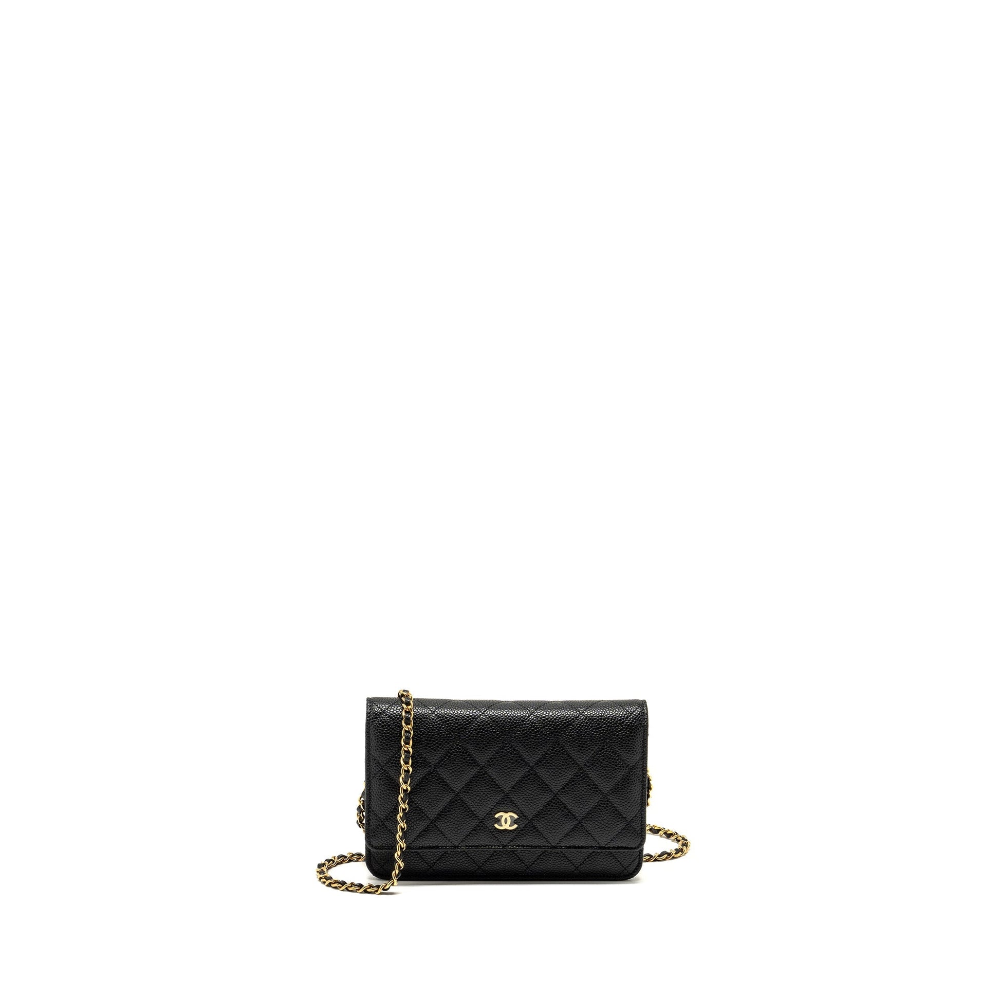 Chanel Classic on Caviar GHW Microchip Black Wallet Case Microchip 23
