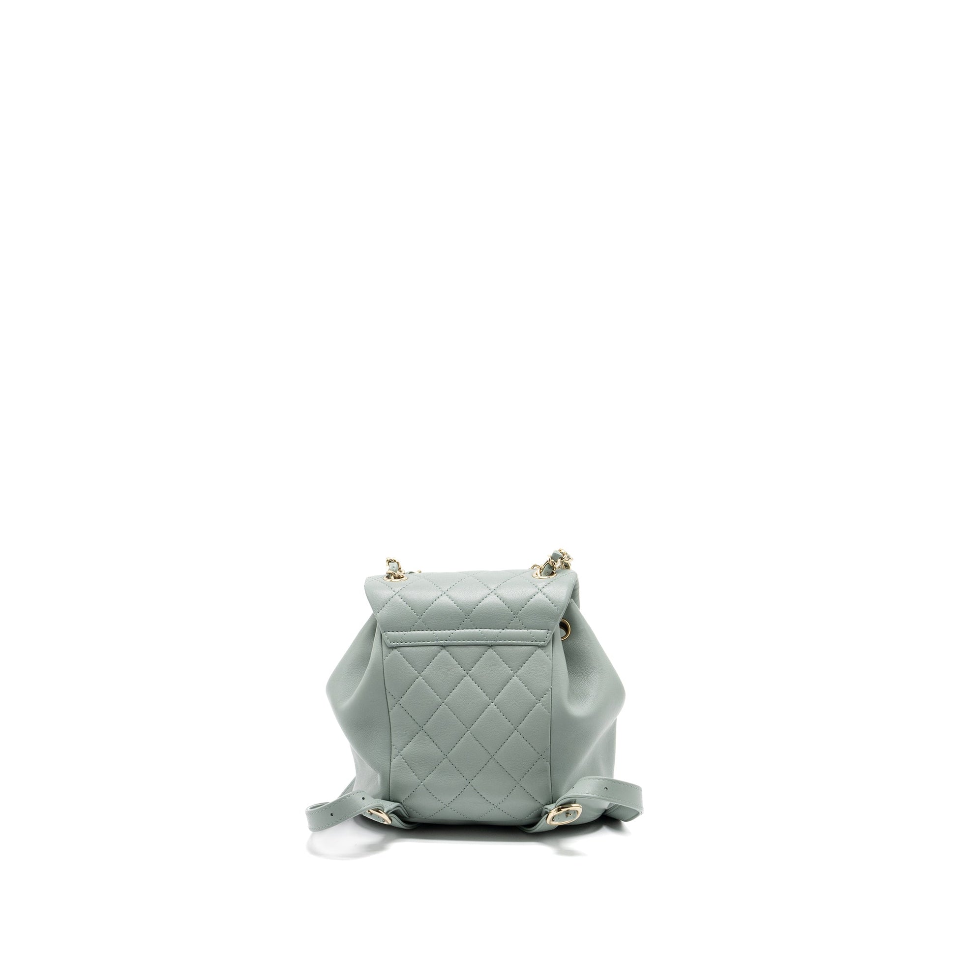 Chanel 23C Duma Backpack Calfskin Light LGHW Grey Lghw Microchip
