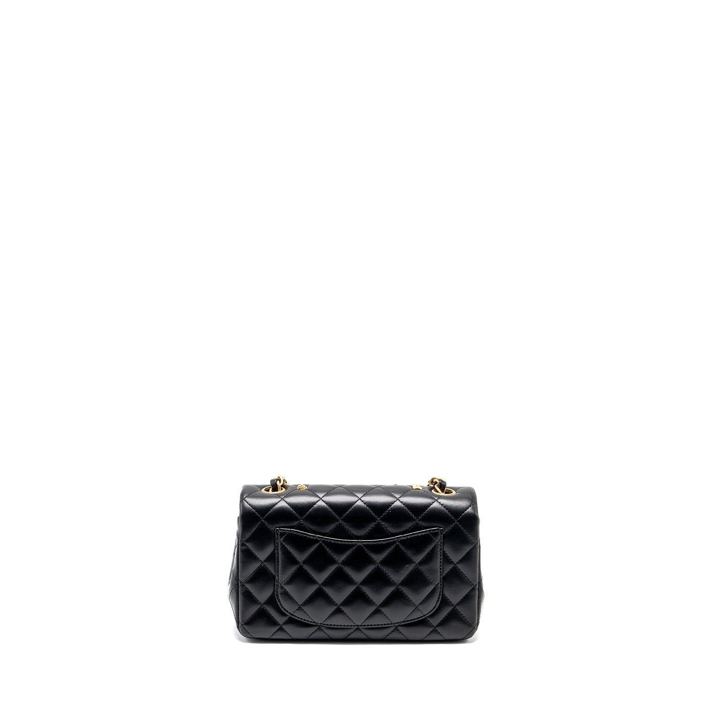 Chanel Rectangular Flap Charms Limited Edition Lambskin Black Gold Silver Key Chain