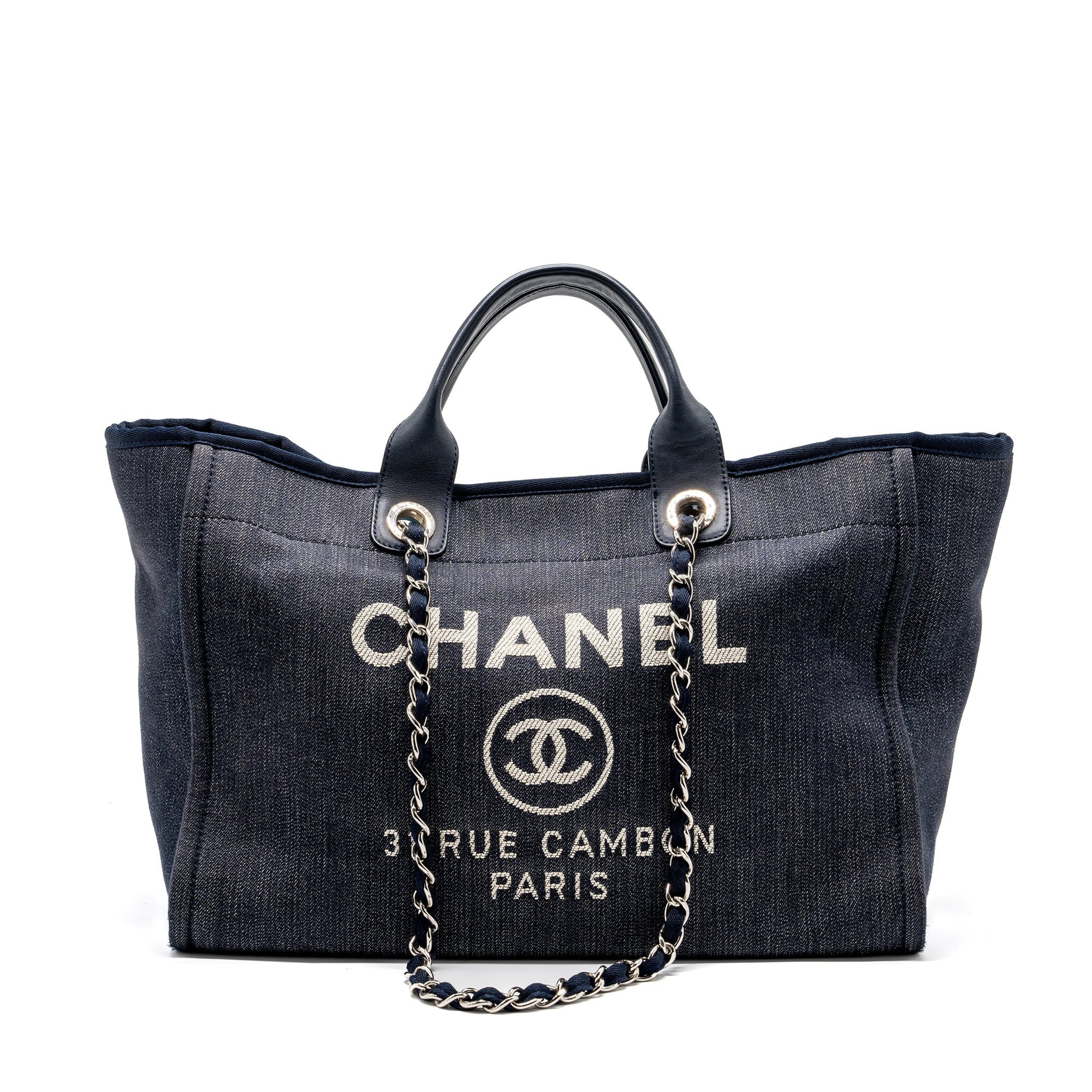Chanel Deauville Denim SHW Blue Canvas Tote Bag