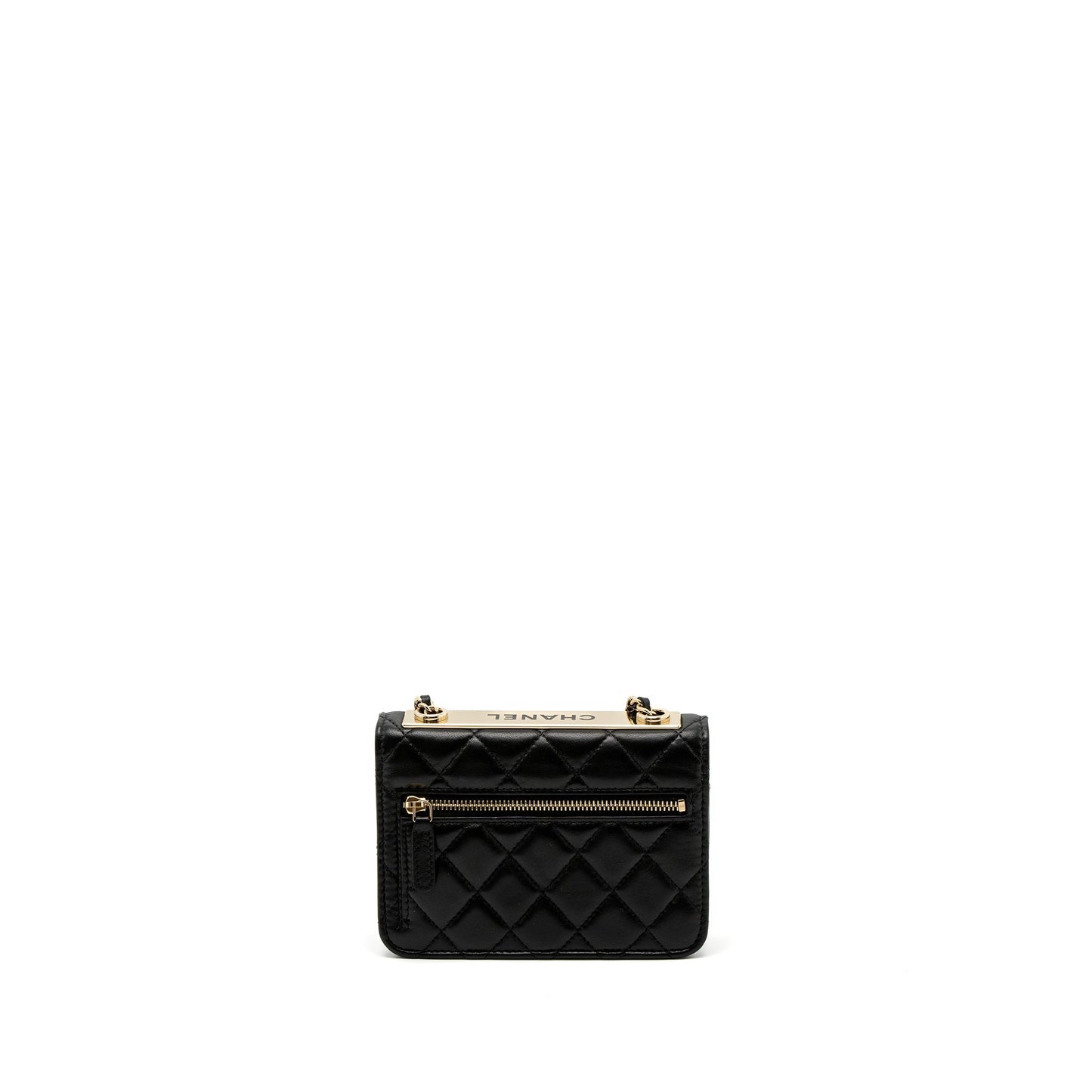 Chanel Trendy CC on Lambskin LGHW Microchip Black Wallet Case