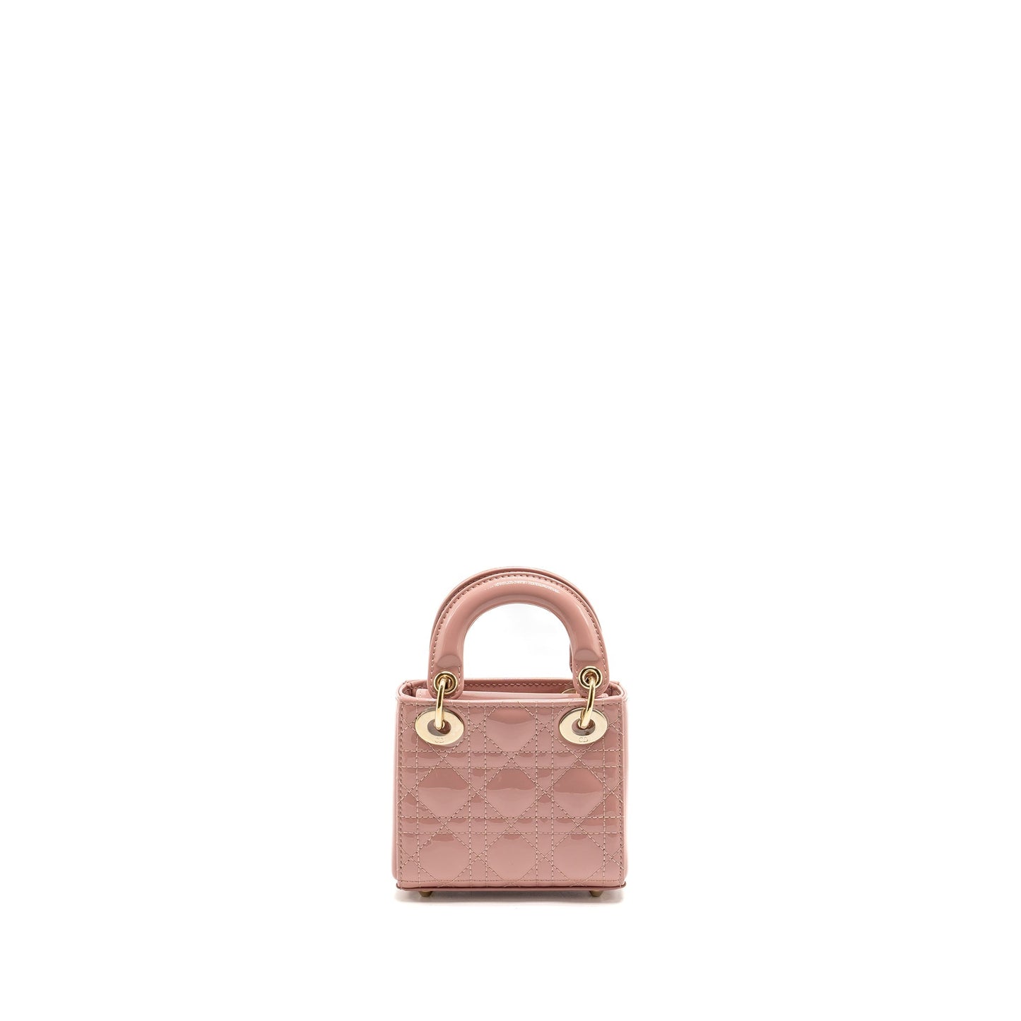 Dior Micro Lady Patent Dark Handbag Leather Pink Travel Bag