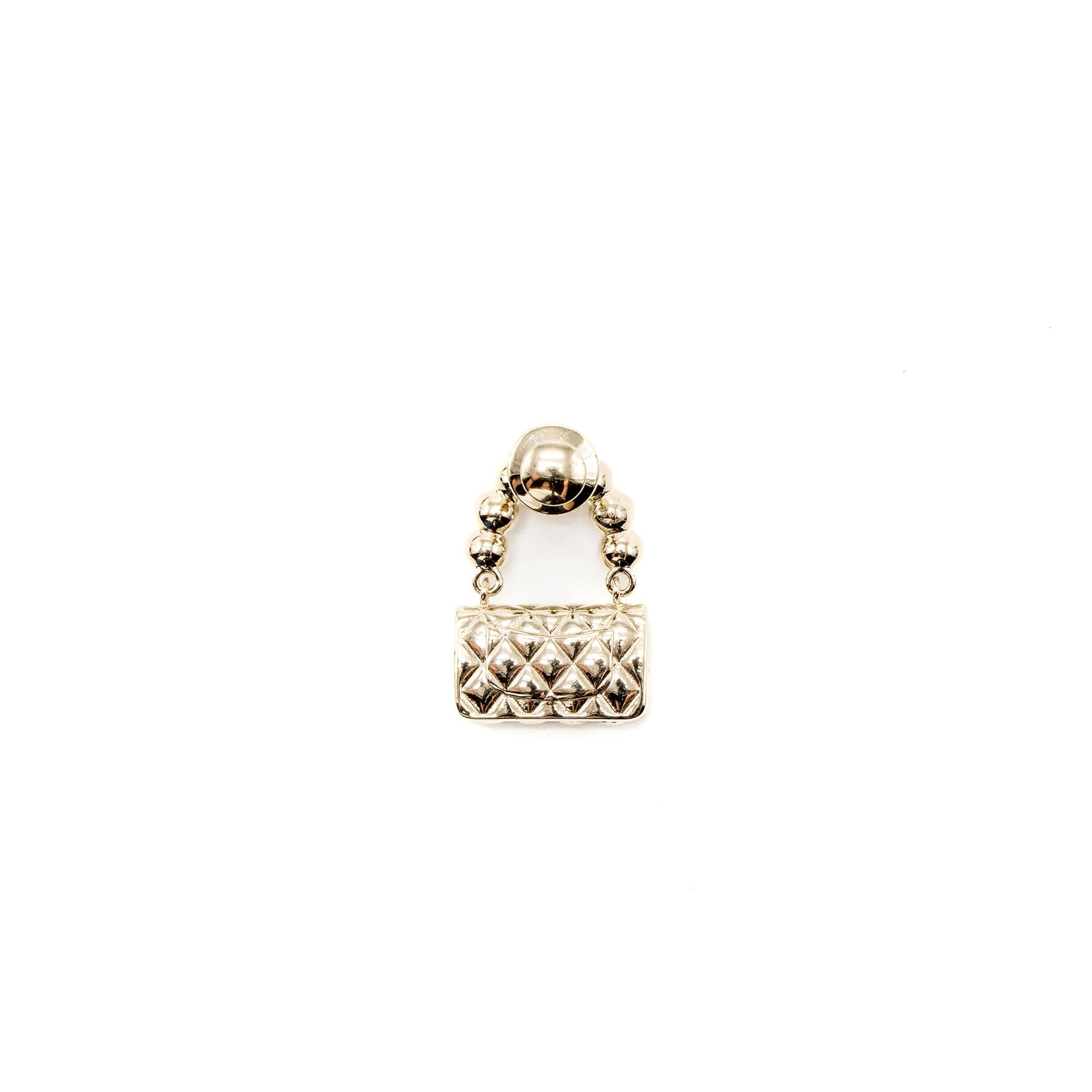 Chanel Brooch Pearl Light Tone Gold Handbag