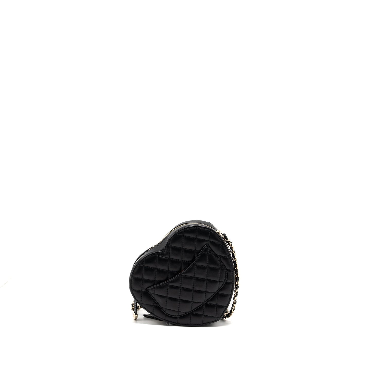 Chanel 22S Heart Lambskin LGHW Microchip Black Handbag Microchip 2