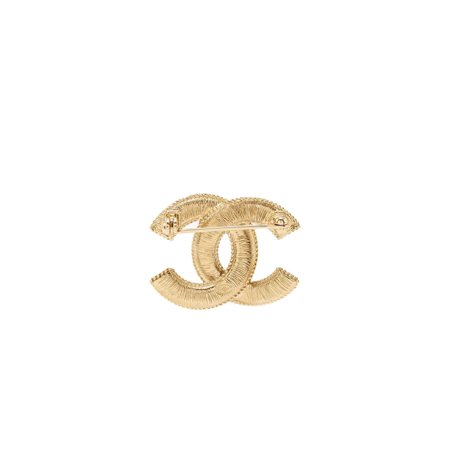 Chanel CC Logo Brooch Pearl Light Tone Gold Handbag
