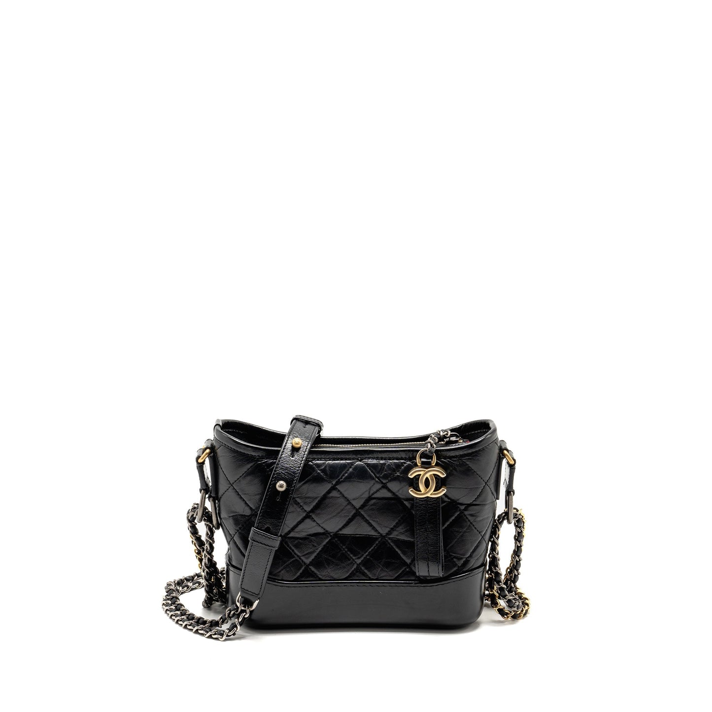 Chanel Gabrielle Hobo Calfskin Hardware Multicolour Black Small Shoulder Bag 7