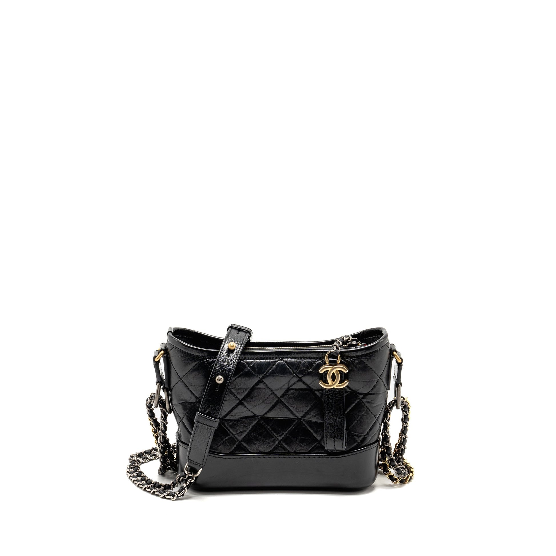 Chanel Gabrielle Hobo Calfskin Hardware Multicolour Black Small Shoulder Bag 7