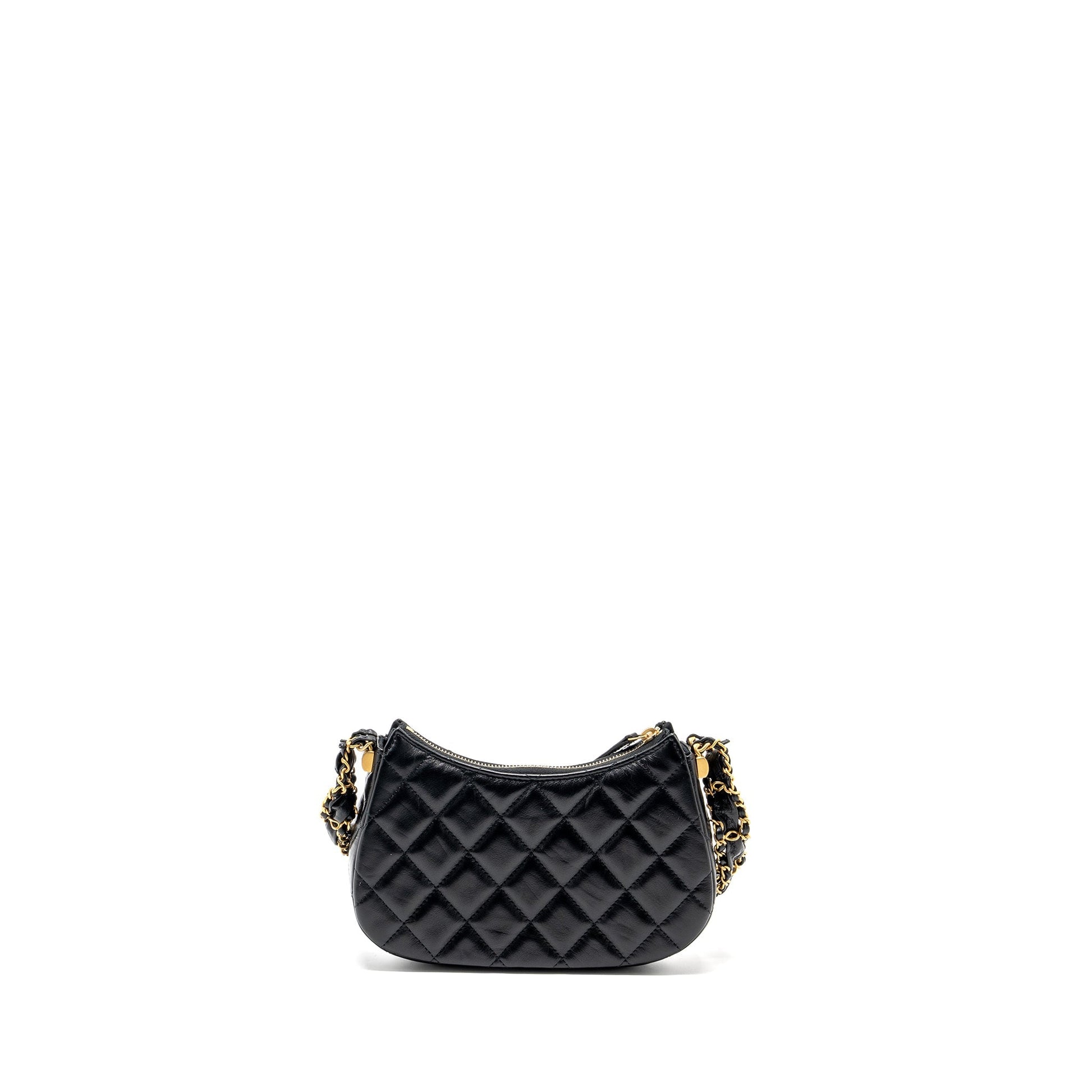 Chanel 23k Hobo Calfskin GHW microchip Black Small Shoulder Bag