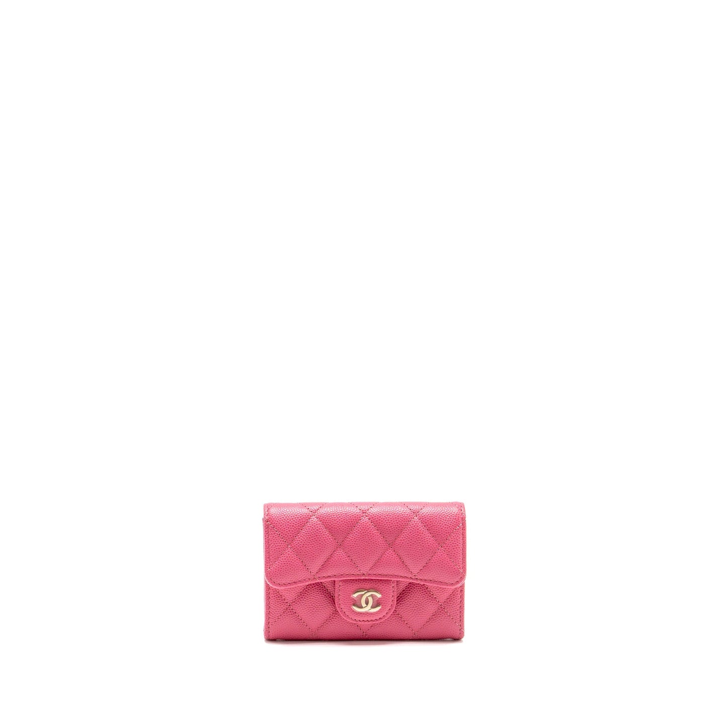 Chanel Classic flap card holder caviar GHW Pink Wallet Case