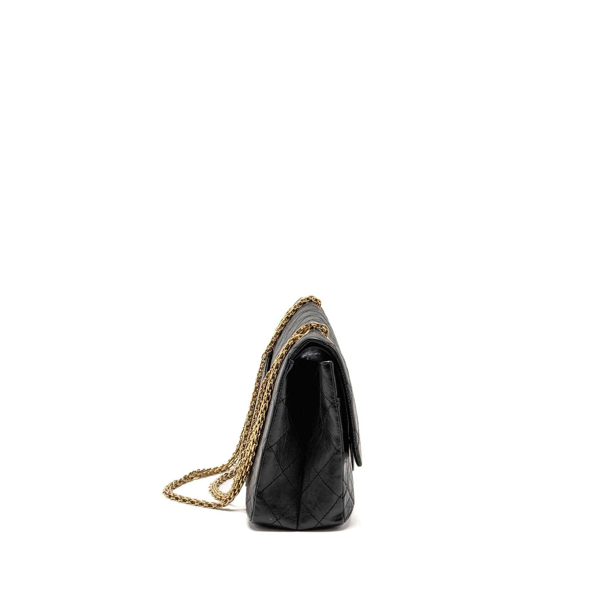 Chanel 2.55 227 Reissue Double Flap Aged Black Shoulder Bag